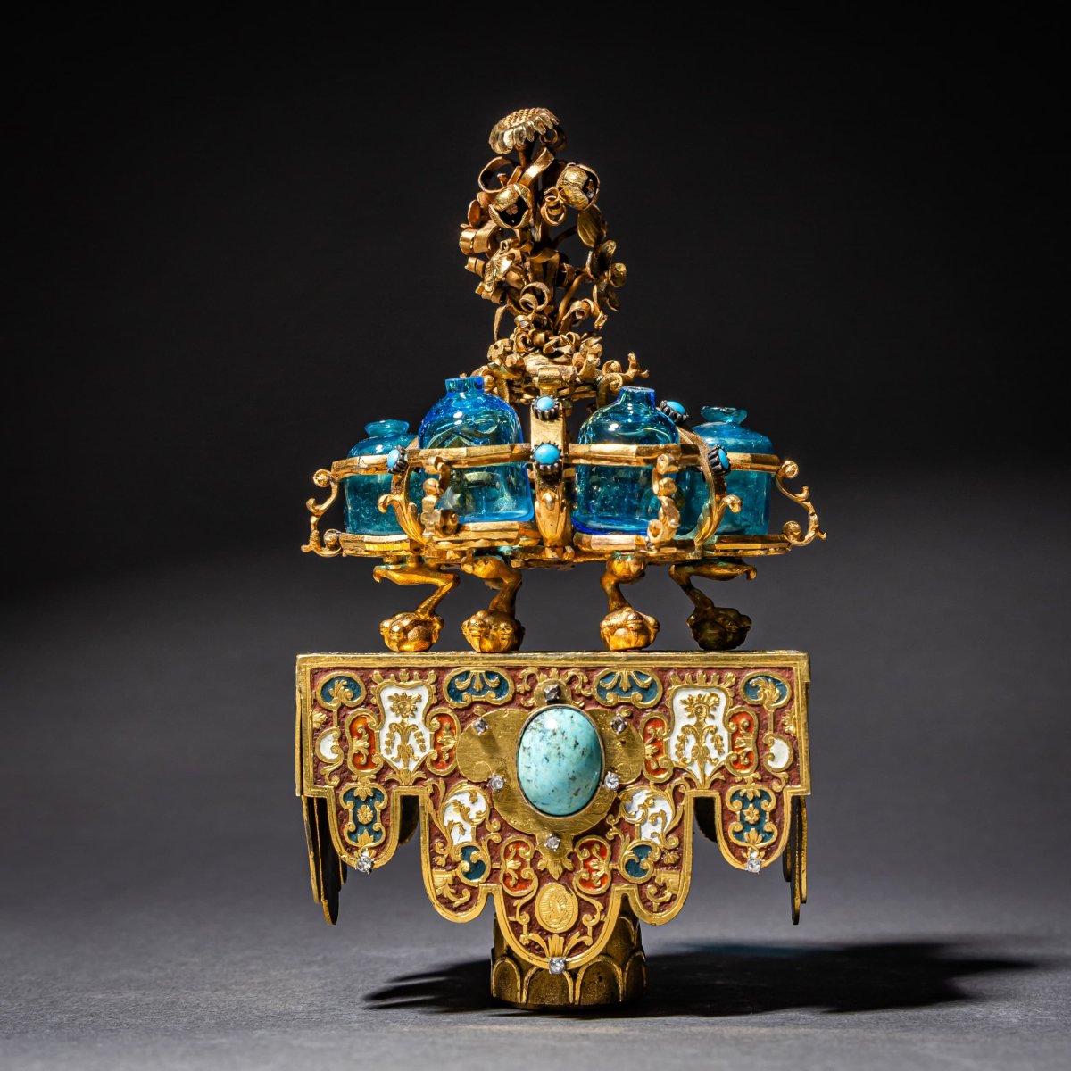 Sedan Chair With Perfume Bottles, Goldsmith Work In The Style Of Johann Melchior-photo-4