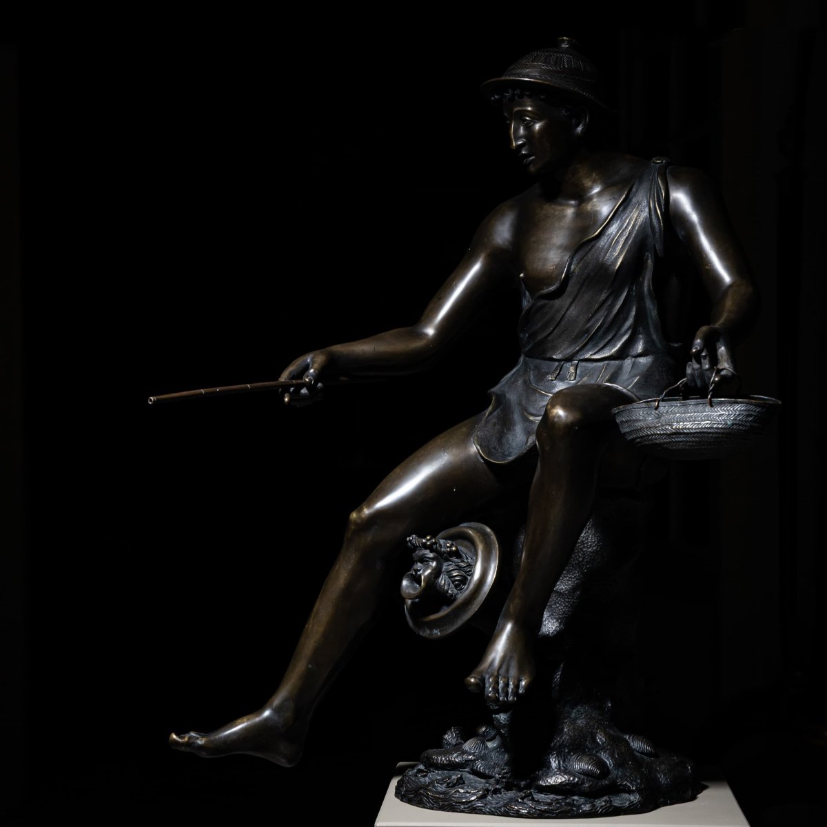 Hermès en bronze, sig. Sabatino, Italie, 1882-photo-6