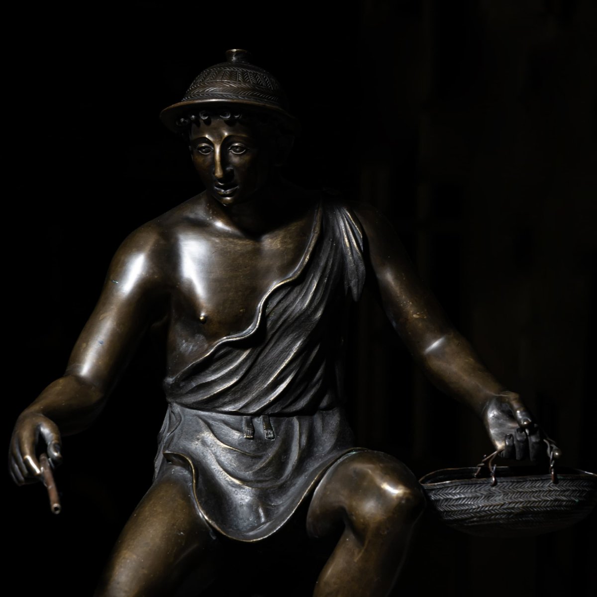 Hermès en bronze, sig. Sabatino, Italie, 1882-photo-8
