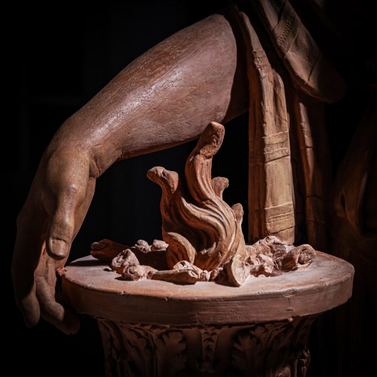 Life-size Terracotta Statue Representing A Vestal Virgin, Second Half Of The 19th Century-photo-3