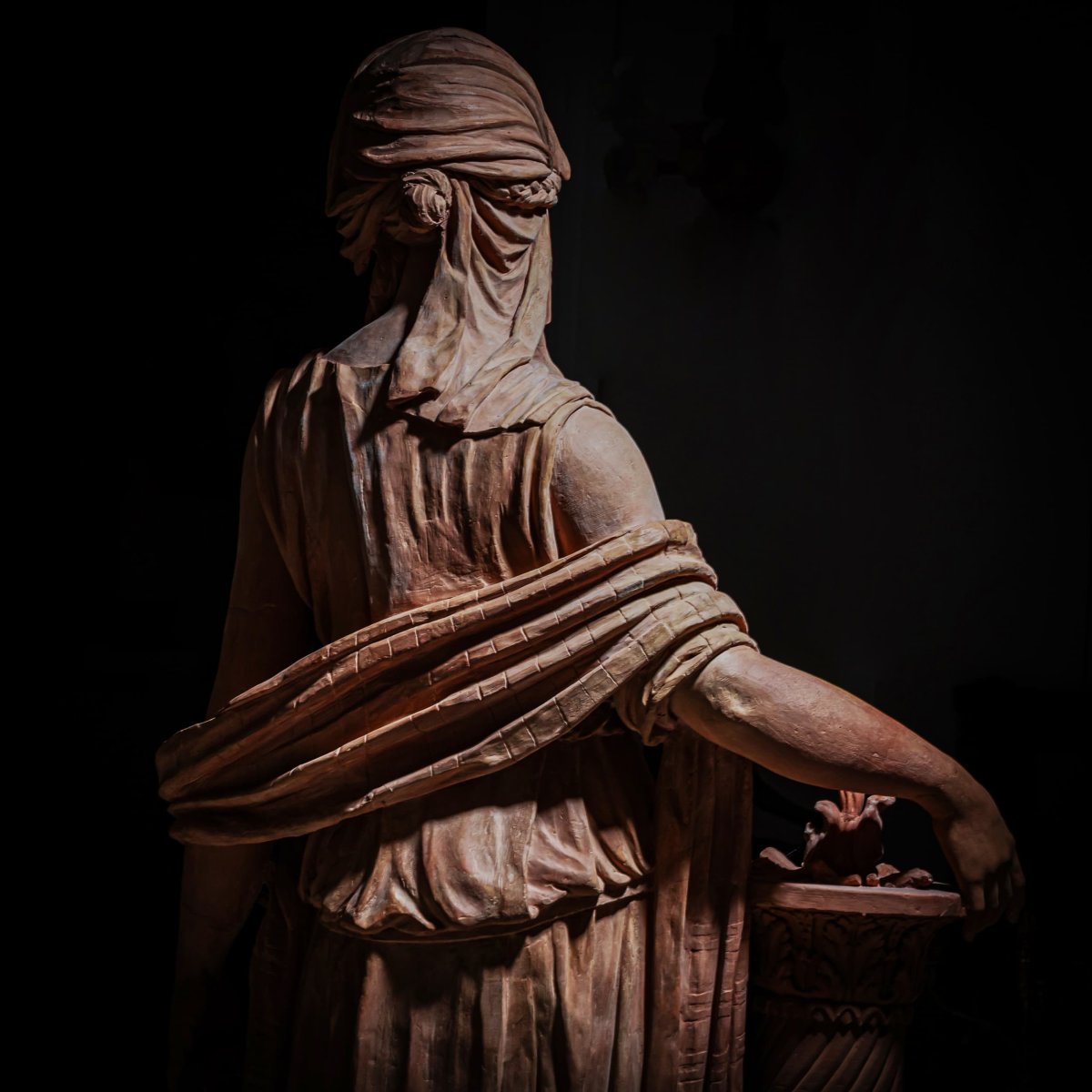 Life-size Terracotta Statue Representing A Vestal Virgin, Second Half Of The 19th Century-photo-7