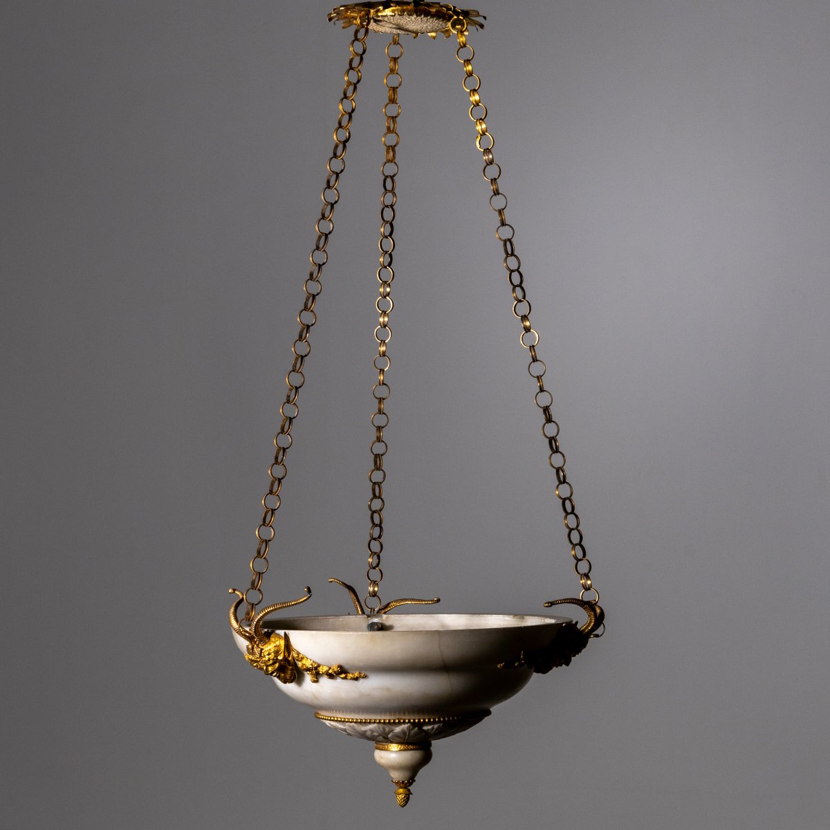 Alabaster Chandelier, Vienna, Early 19th Century-photo-3