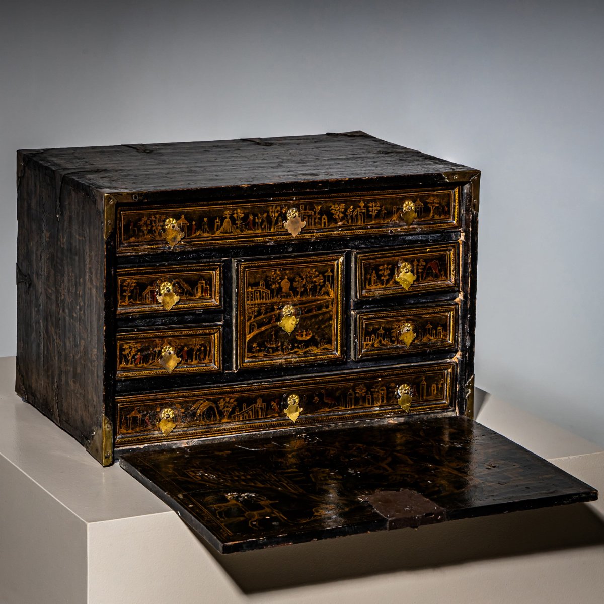Lacquered And Gilded Cabinet, Germany, 18th Century-photo-2