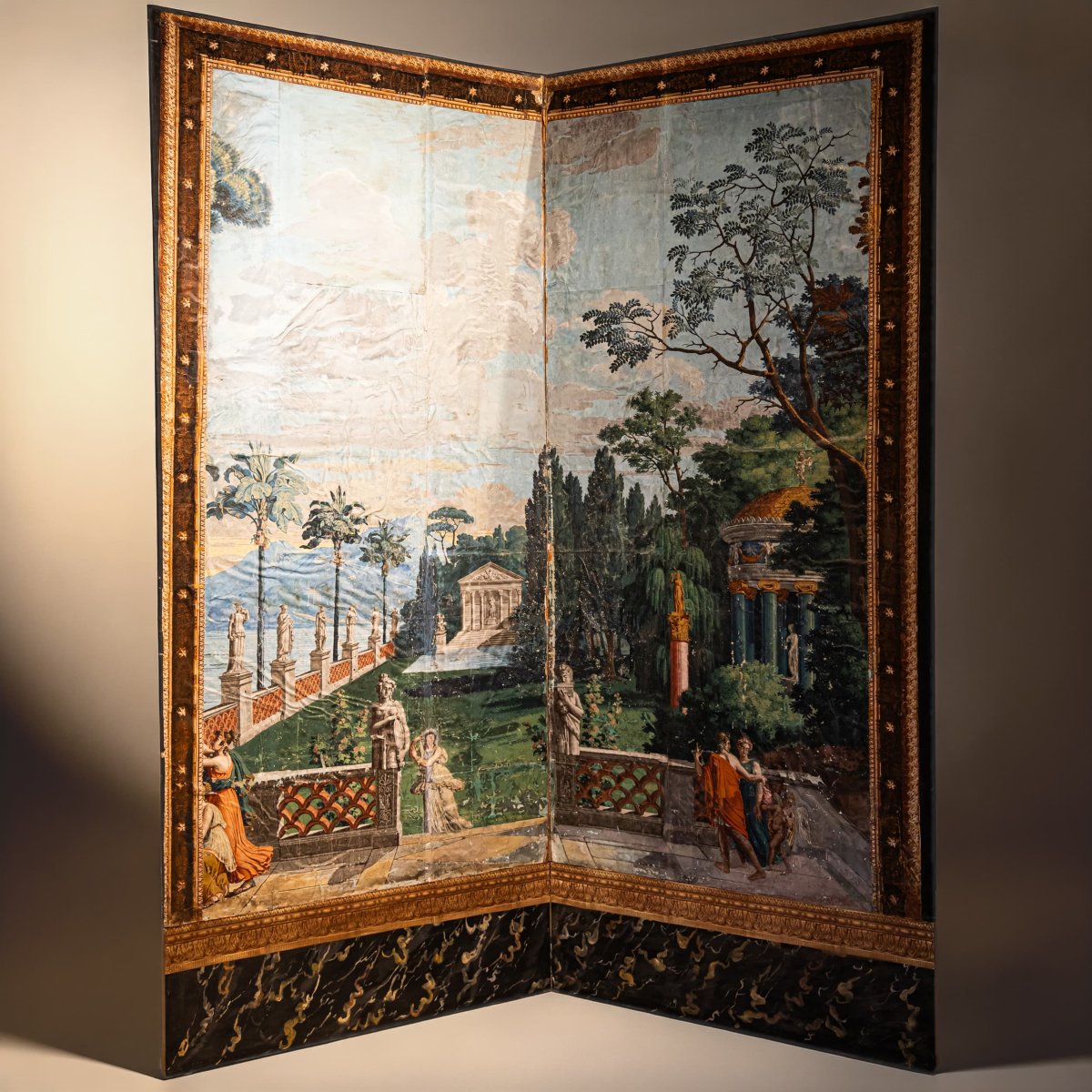 Two Panels From A Panoramic Tapestry By Joseph Dufour (1757-1824), Telemachus On The Island Of-photo-1