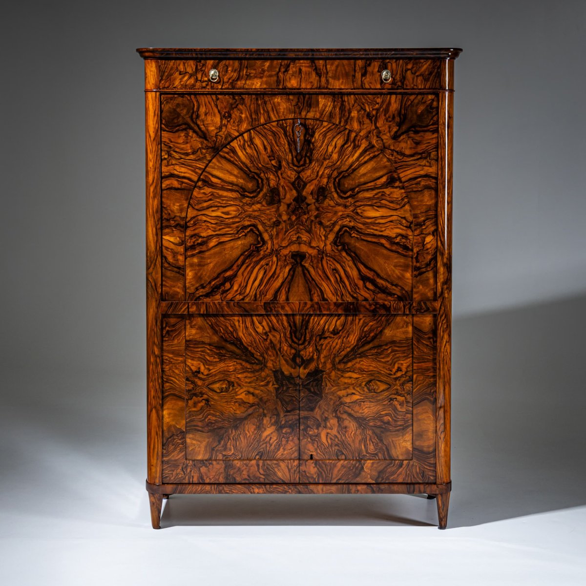 Biedermeier Walnut Secretary Desk, Austria, Circa 1830-photo-1