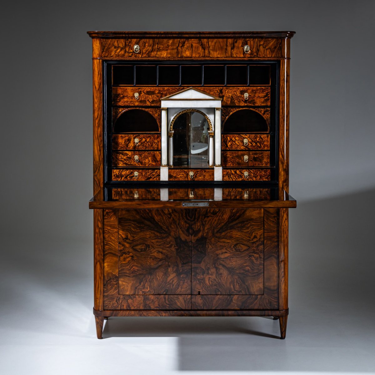 Biedermeier Walnut Secretary Desk, Austria, Circa 1830-photo-2