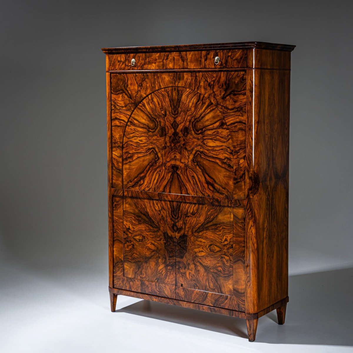 Biedermeier Walnut Secretary Desk, Austria, Circa 1830-photo-5