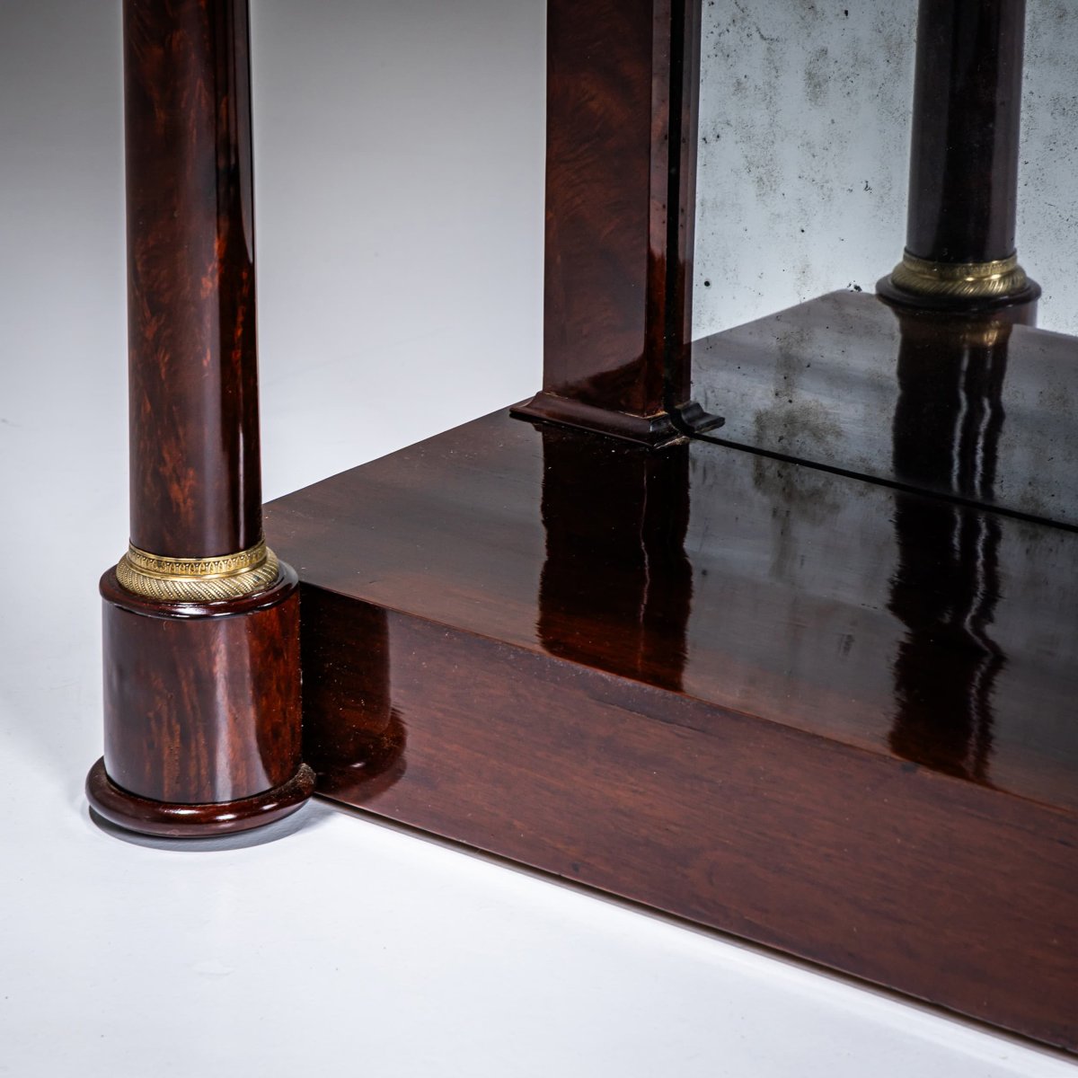 Console murale Empire avec plateau en marbre, début du XIXe siècle-photo-3