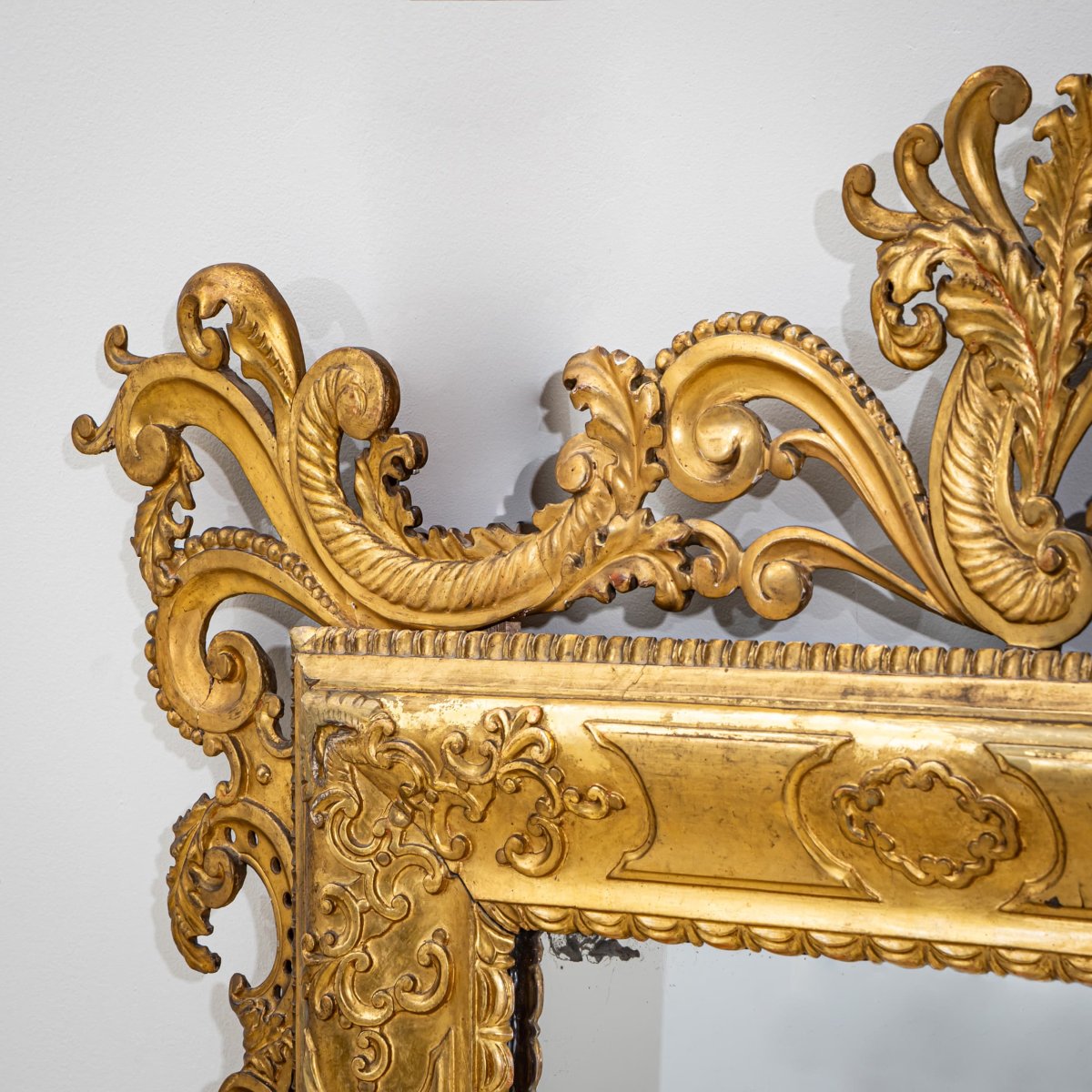 Large Florentine Baroque Wall Mirror, Italy, Late 19th Century-photo-2