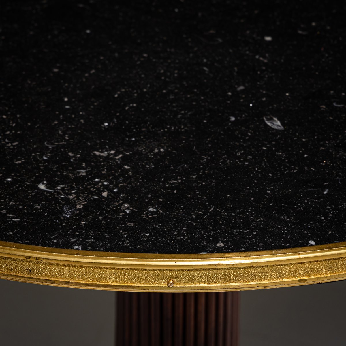 Pedestal Table With Black Stone Top, Restoration Period, France, Circa 1830-photo-5