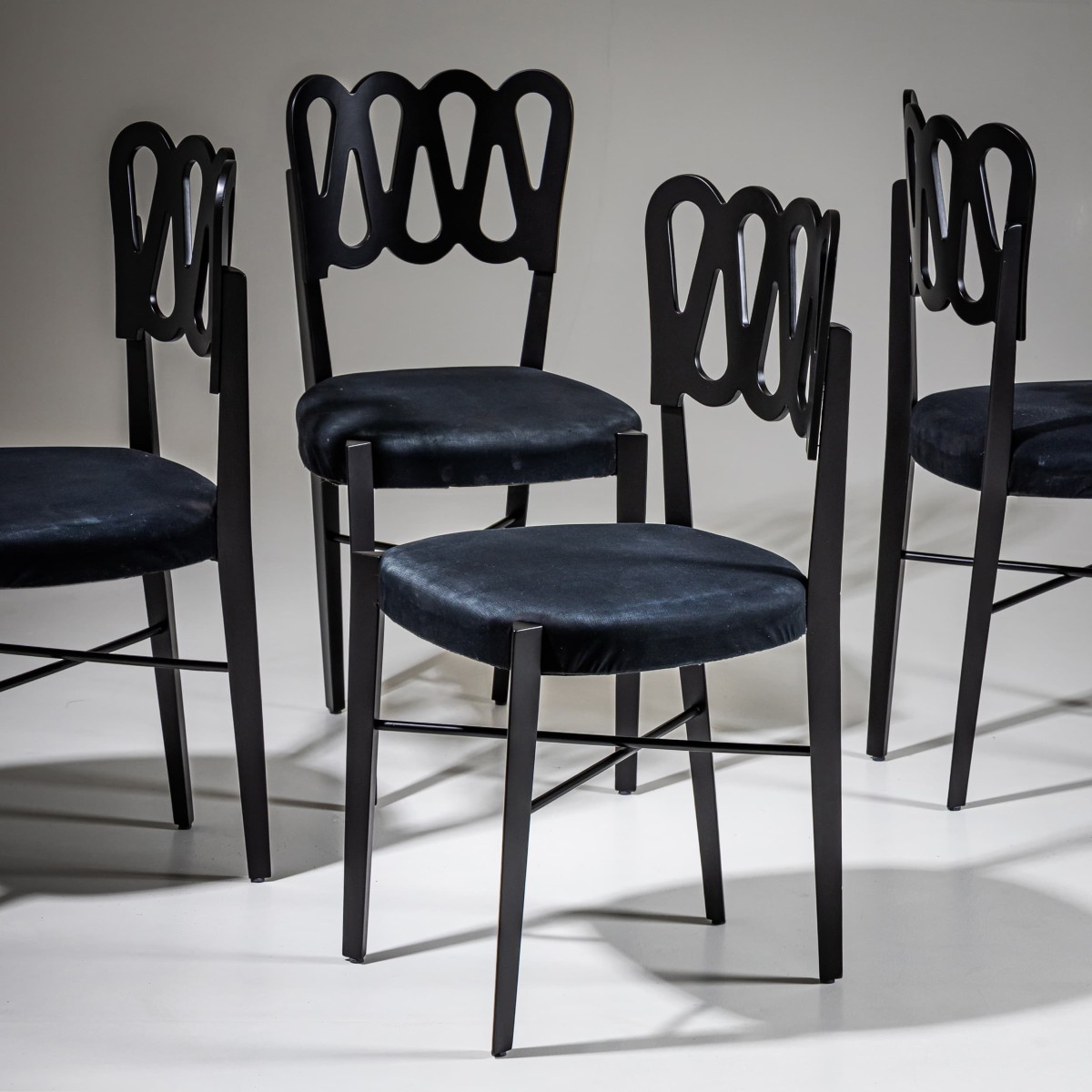 Lot de quatre chaises de salle à manger, modèle G6G, par Gio Ponti pour Montina, Italie, 1969