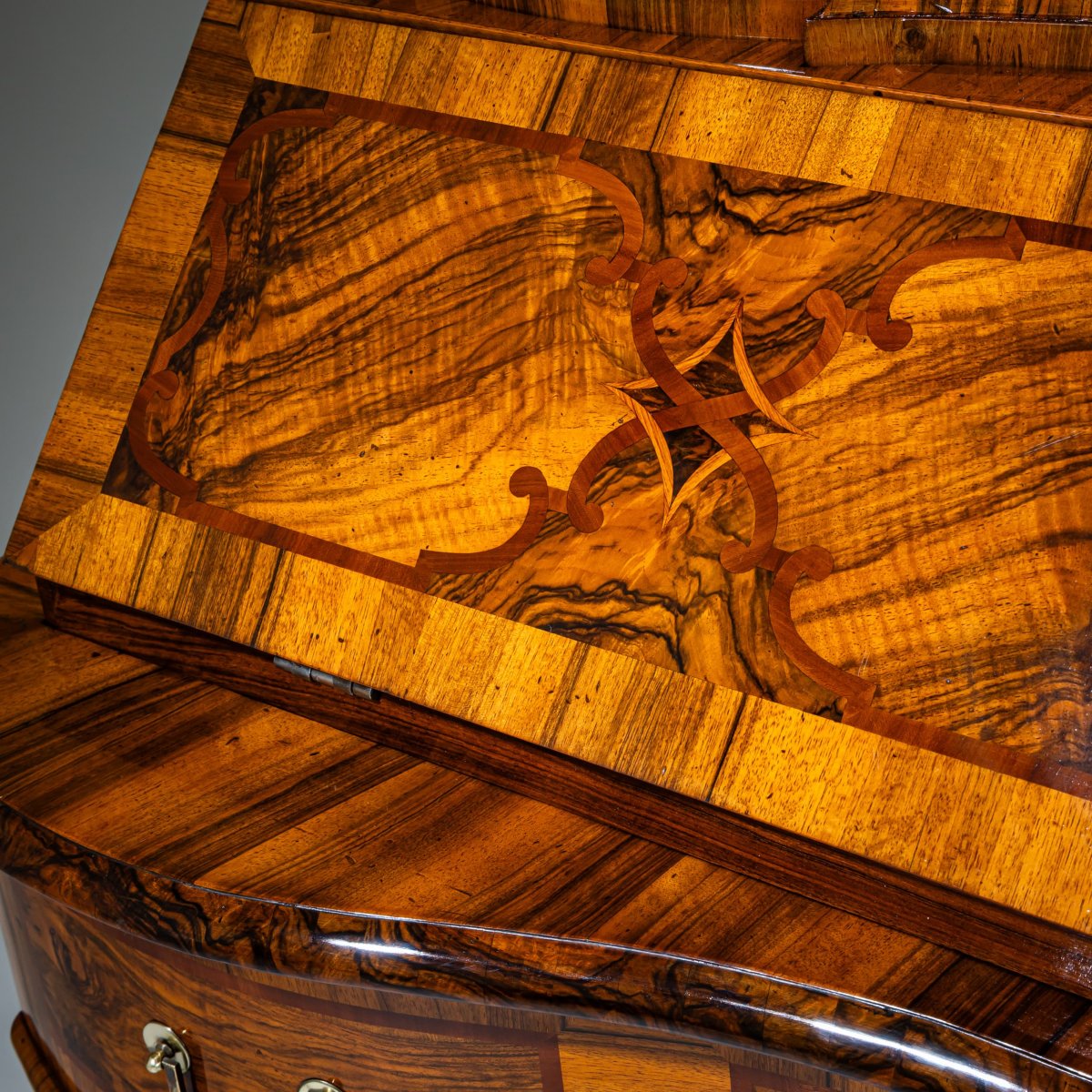 Baroque Walnut Desk With Sloping Front, Mid-18th Century-photo-4