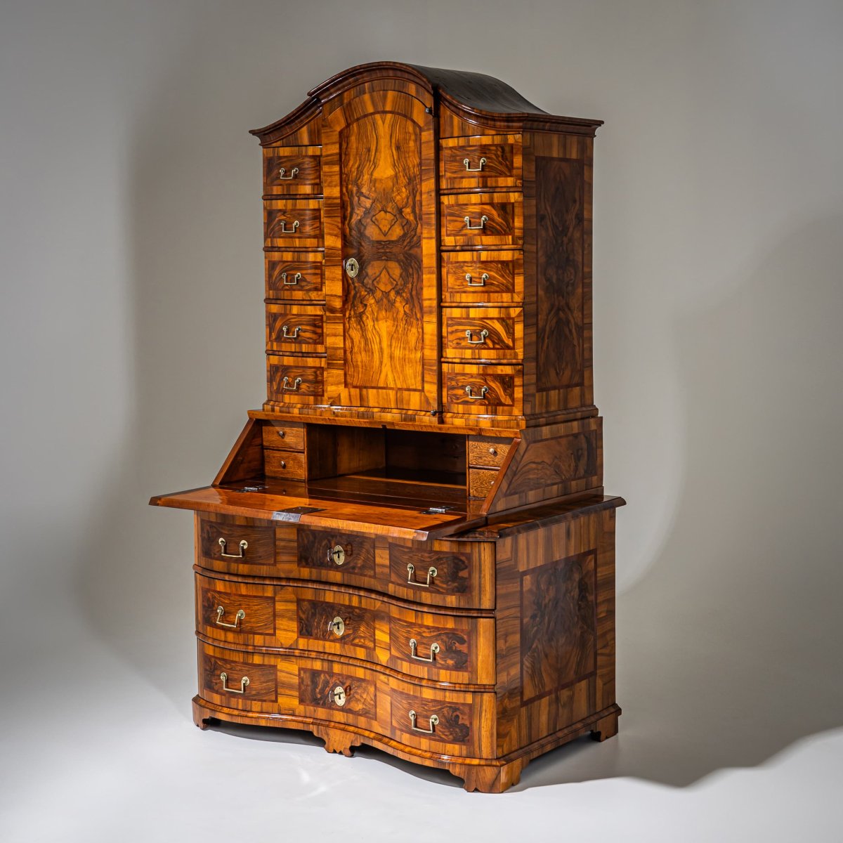 Baroque Walnut Desk With Sloping Front, Mid-18th Century-photo-2
