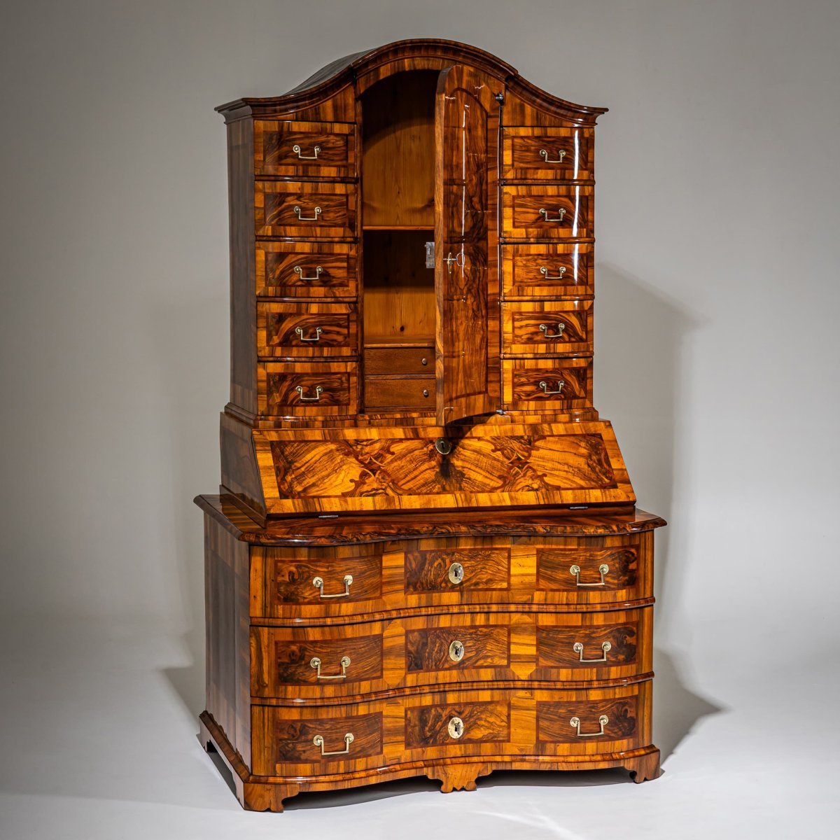 Baroque Walnut Desk With Sloping Front, Mid-18th Century-photo-5