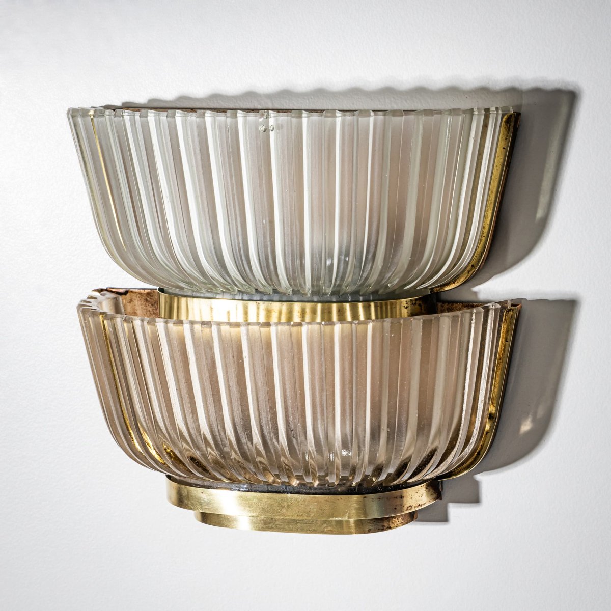 Pair Of Art Deco Glass Wall Sconces, Attributed To Archimede Seguso, Italy, 1940s-photo-6