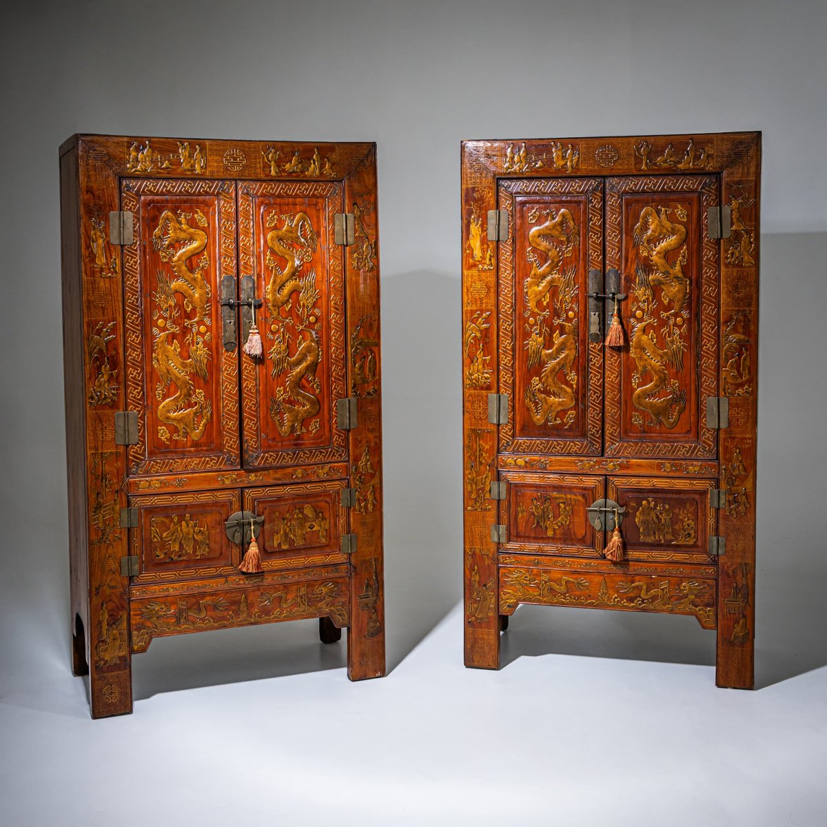 Paire de commodes chinoises, fin du XXe siècle-photo-2