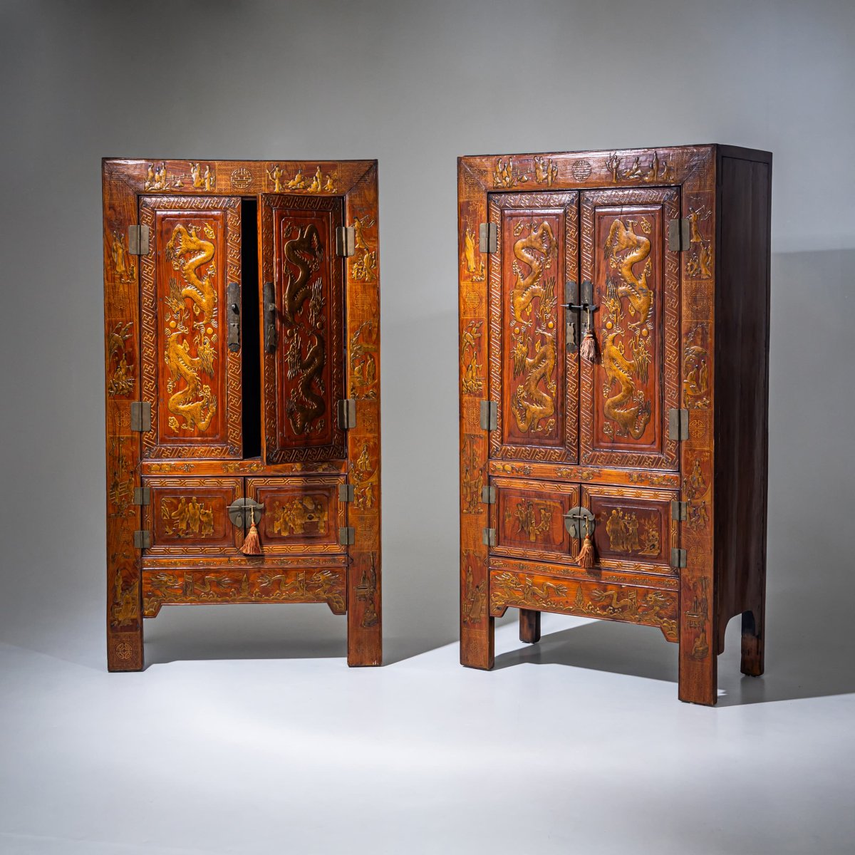 Paire de commodes chinoises, fin du XXe siècle-photo-3