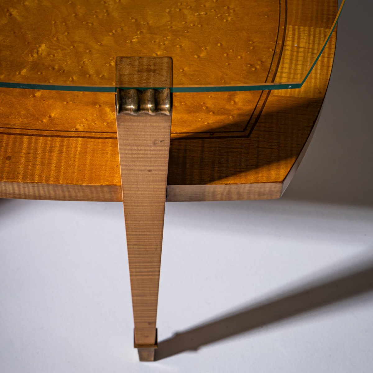 Table basse Art déco avec plateau en verre, années 1940-photo-4
