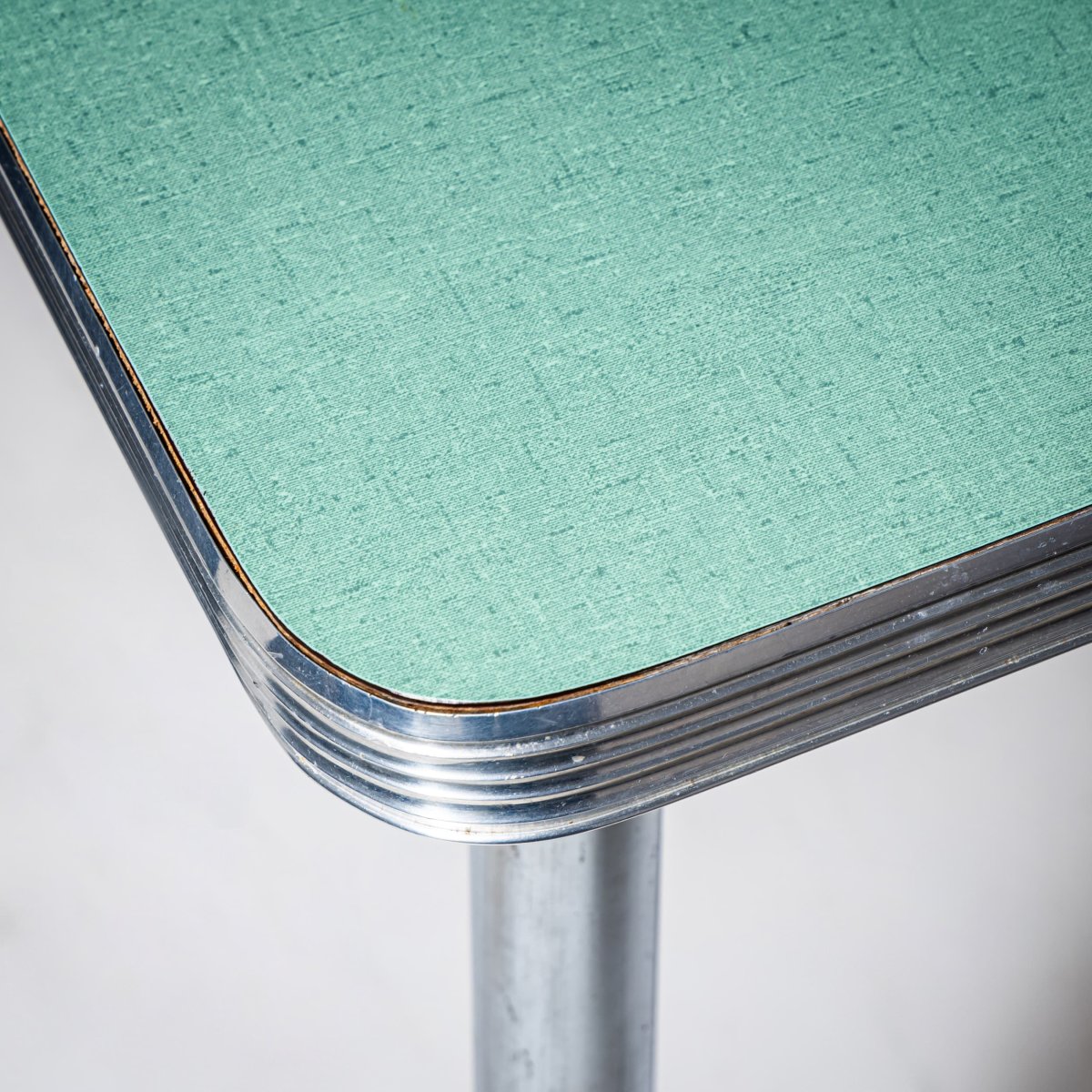 Turquoise Formica Dining Set, Table And Four Chairs, Italy, 1960s/1-photo-3