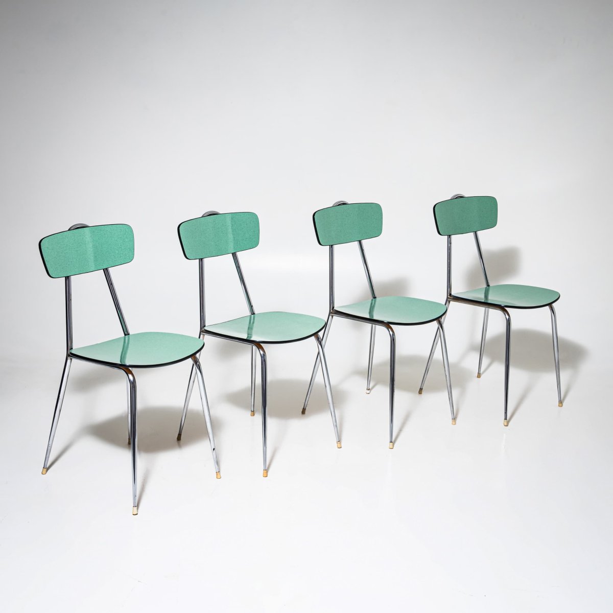 Turquoise Formica Dining Set, Table And Four Chairs, Italy, 1960s/1-photo-8