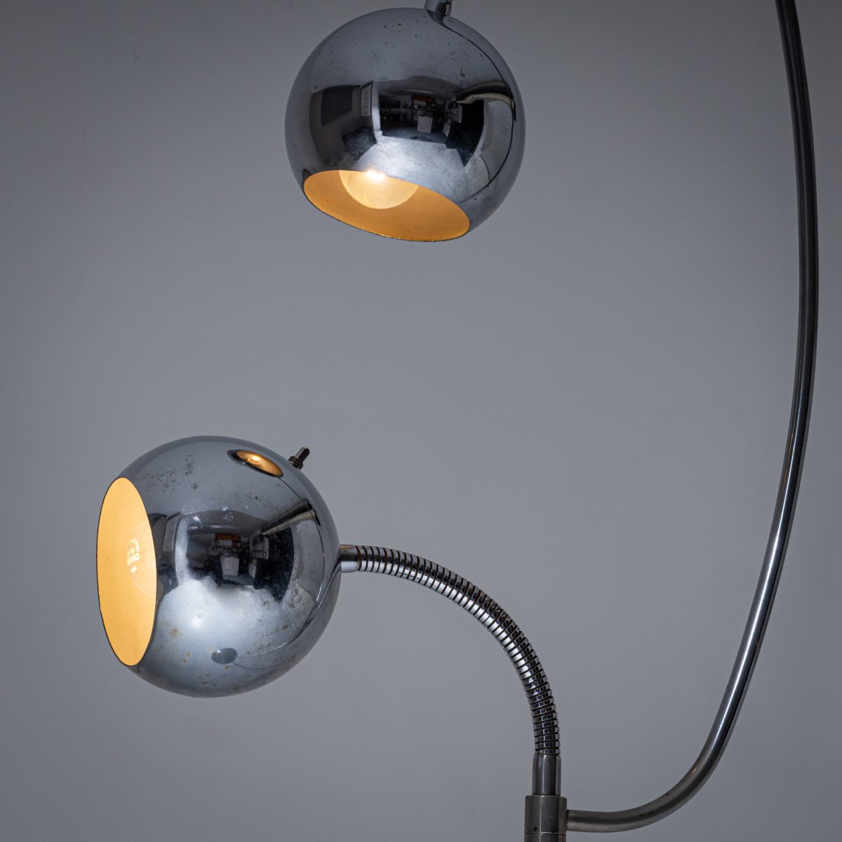 Lampadaire en chrome, probablement d'Italie, milieu du XXe siècle-photo-3