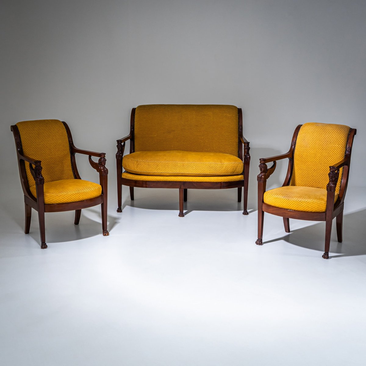 Ensemble de sièges Empire, estampillé Henri Jacob (Maître 1779), France, début du XIXe siècle-photo-3