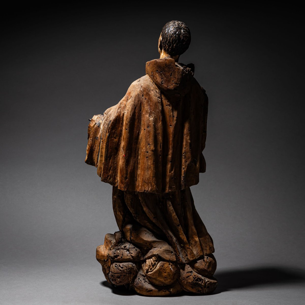 Sculpture en bois de saint François d'Assise, XVIIIe siècle-photo-6