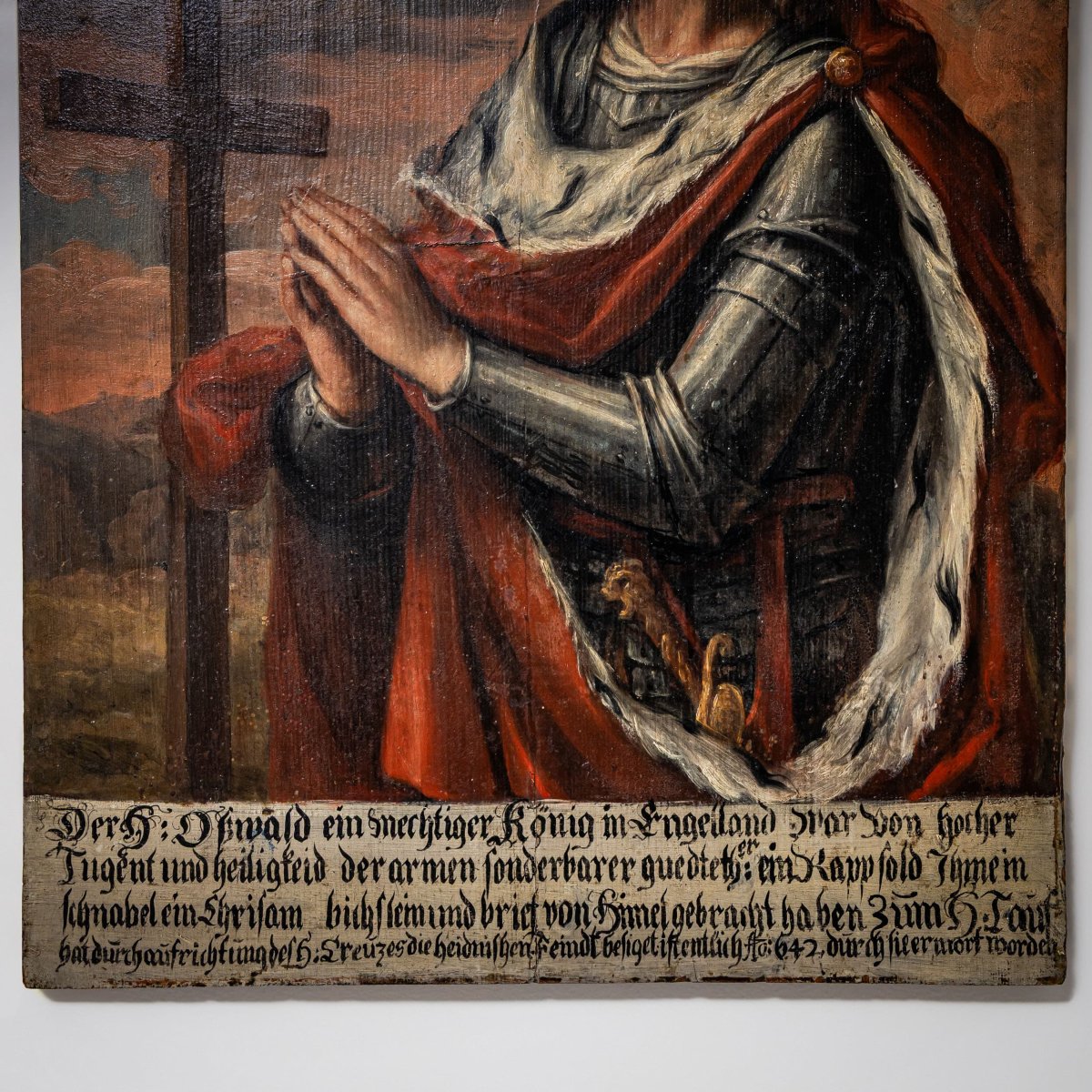 Painting Depicting Saint Oswald Of England, 17th/18th Century-photo-3