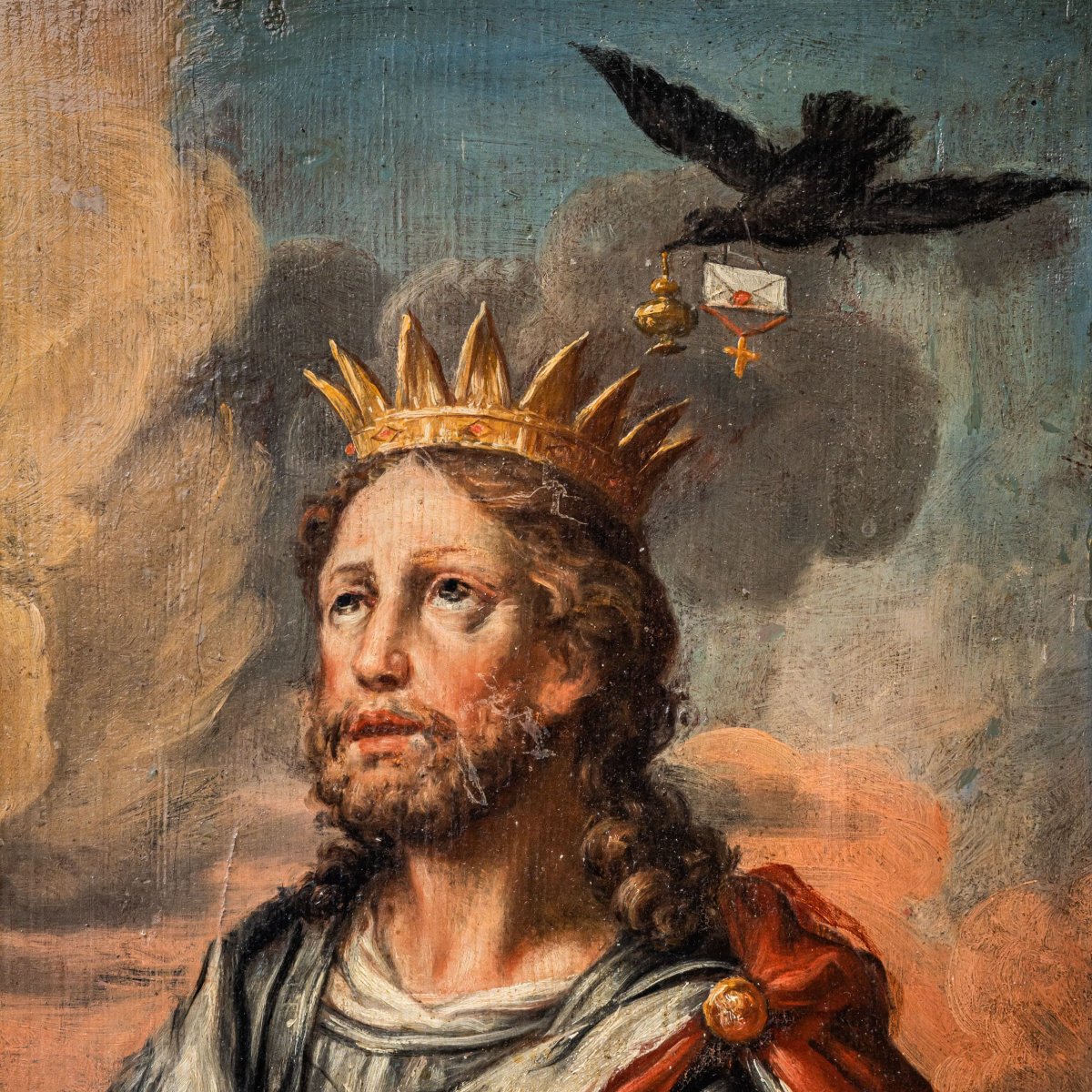 Painting Depicting Saint Oswald Of England, 17th/18th Century-photo-2