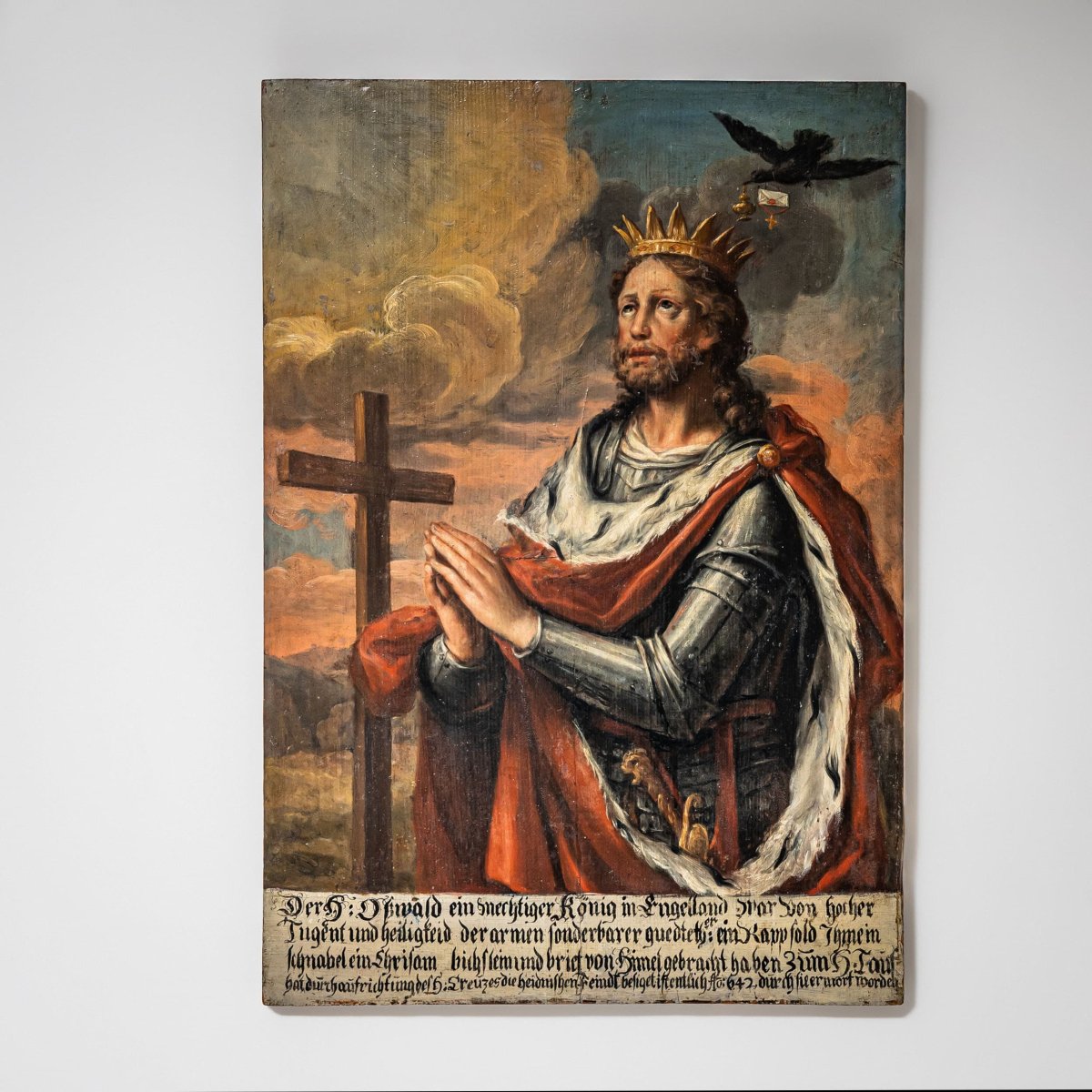 Painting Depicting Saint Oswald Of England, 17th/18th Century-photo-3