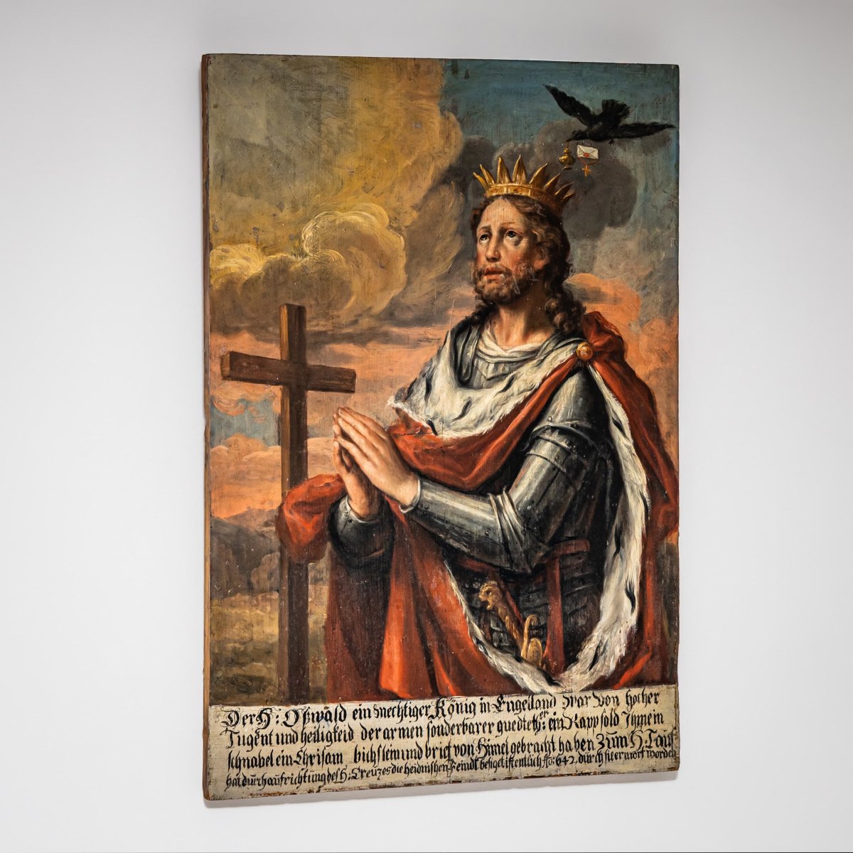 Painting Depicting Saint Oswald Of England, 17th/18th Century-photo-5