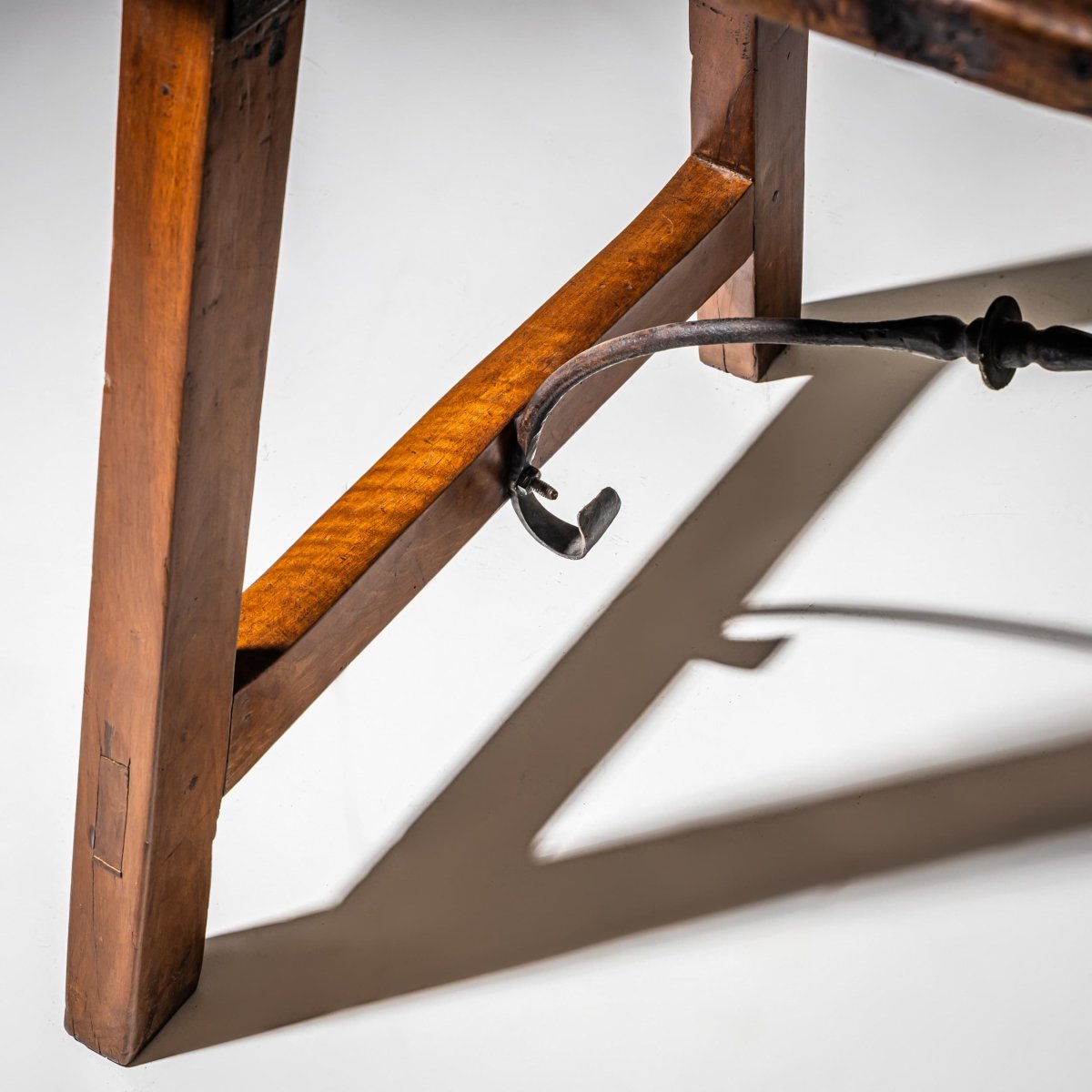 Rustic Table With Iron Base, Probably Spain, 19th Century-photo-5