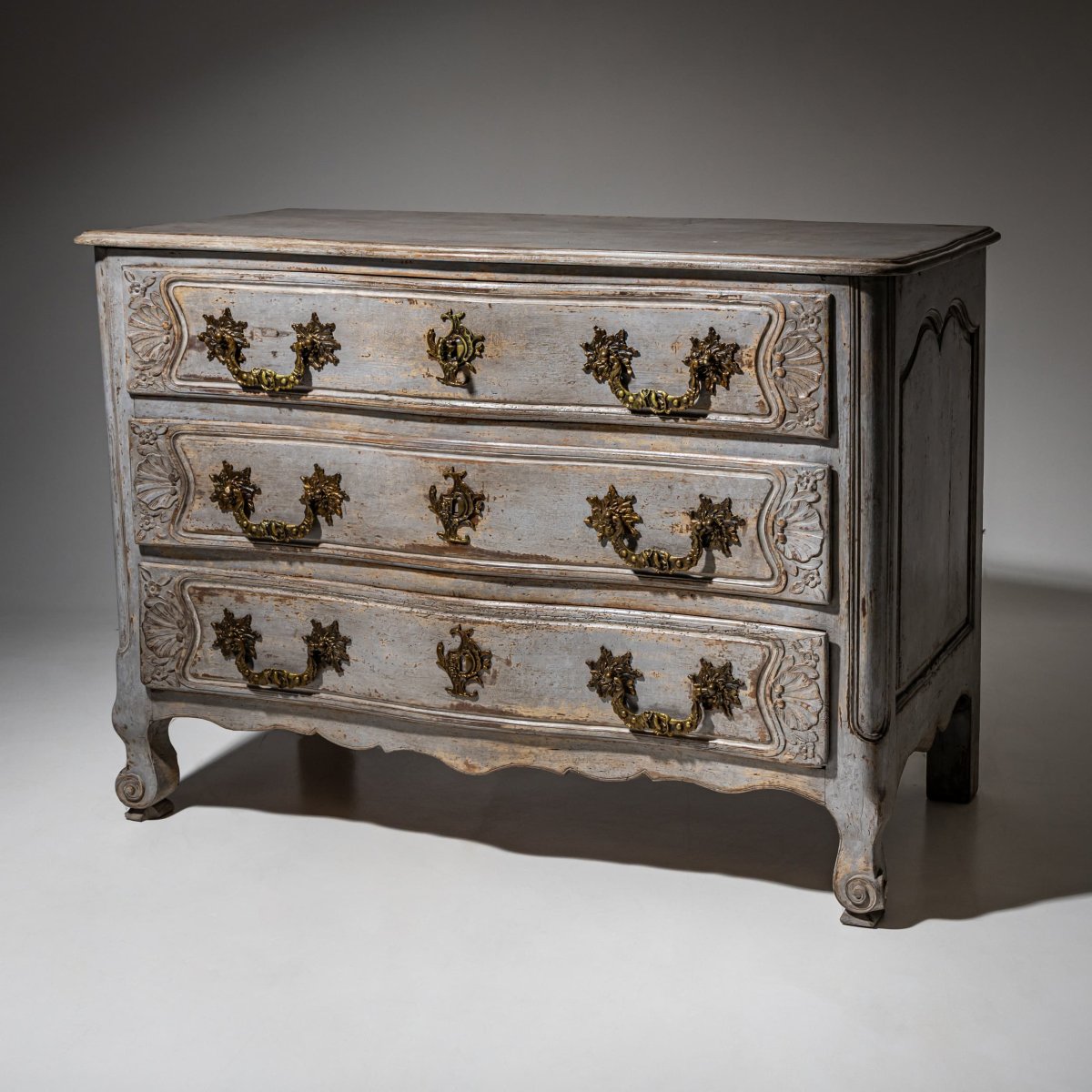 French Painted Chest Of Drawers, Mid-18th Century-photo-3