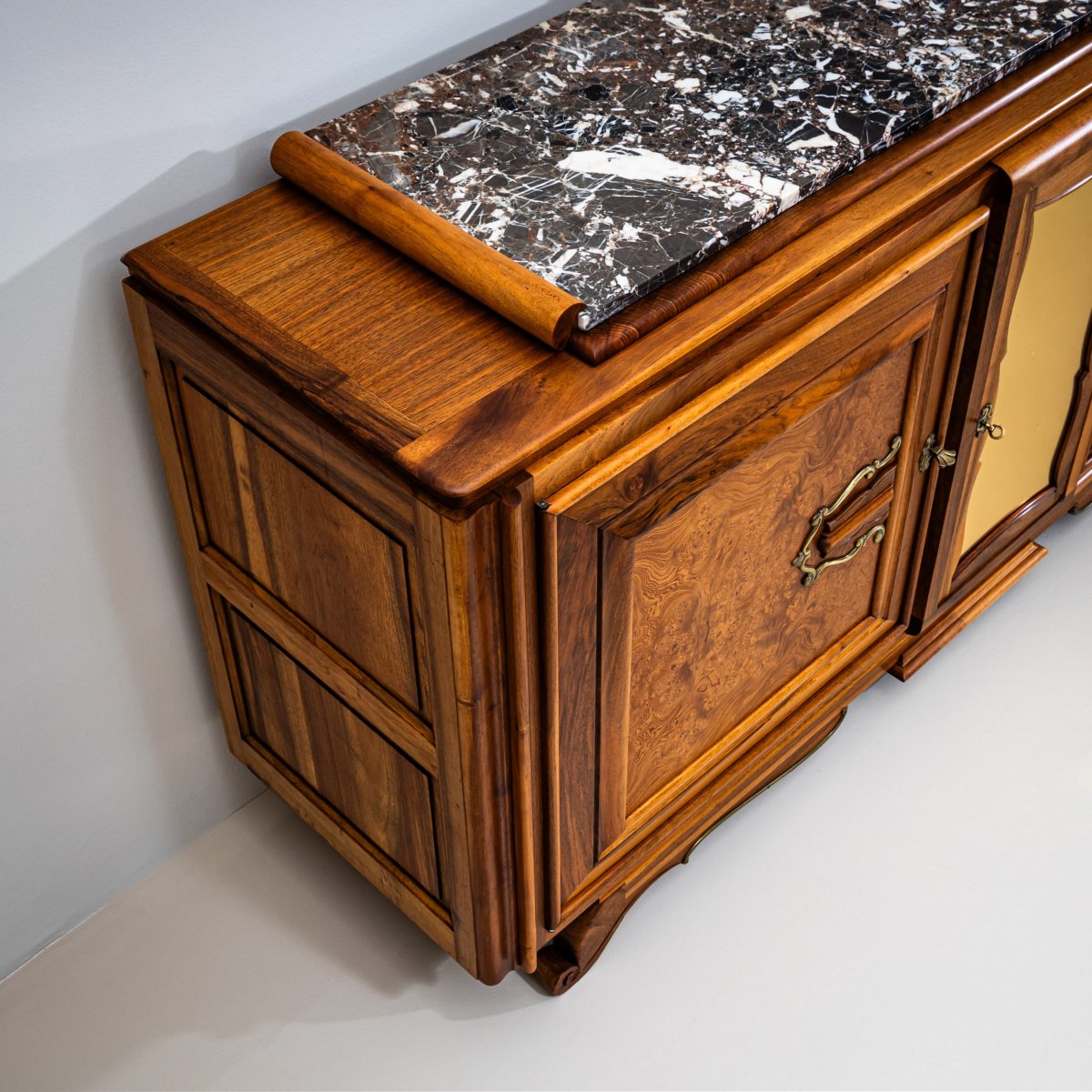 Art Deco Sideboard With Marble Top, France, 1930s-photo-4