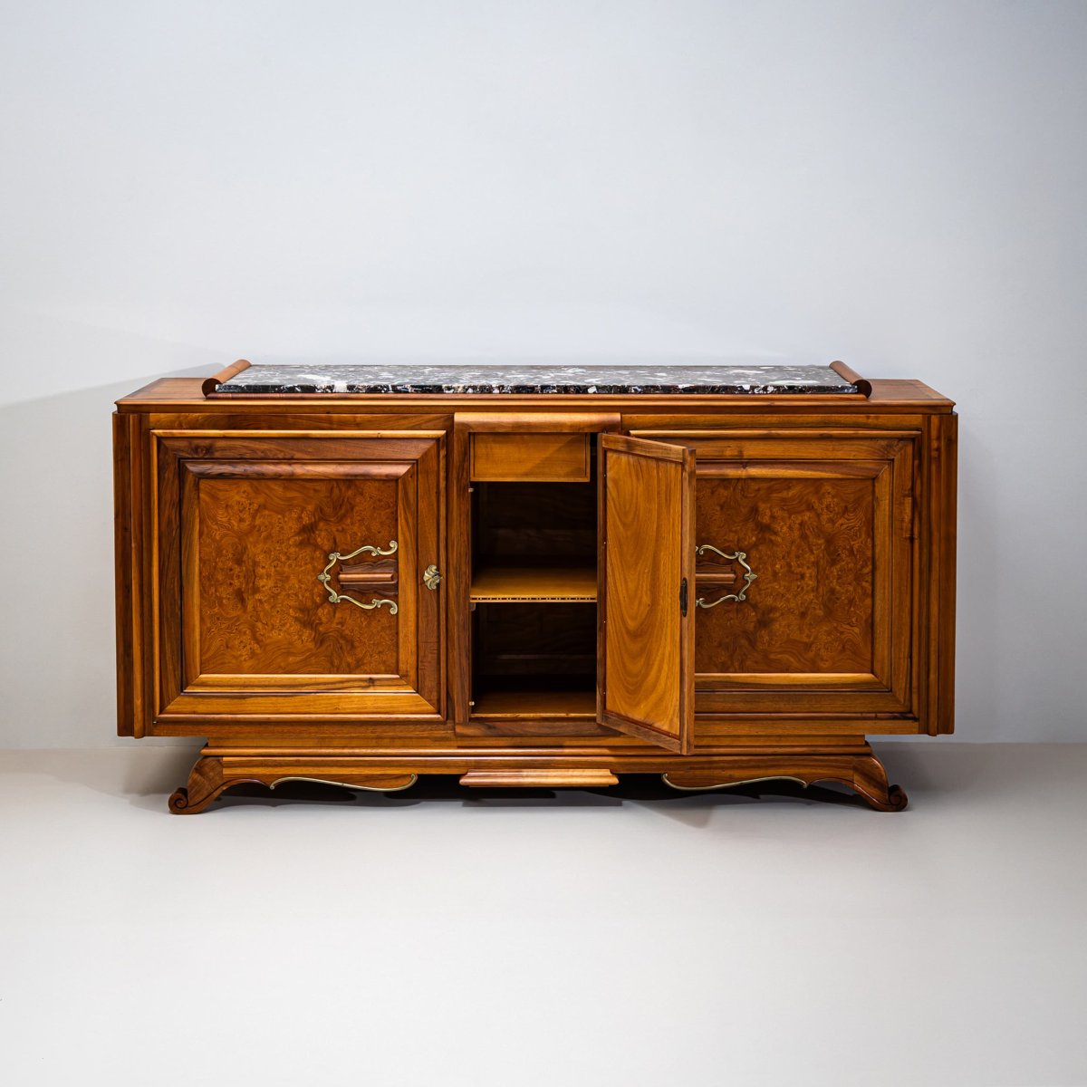 Art Deco Sideboard With Marble Top, France, 1930s-photo-6