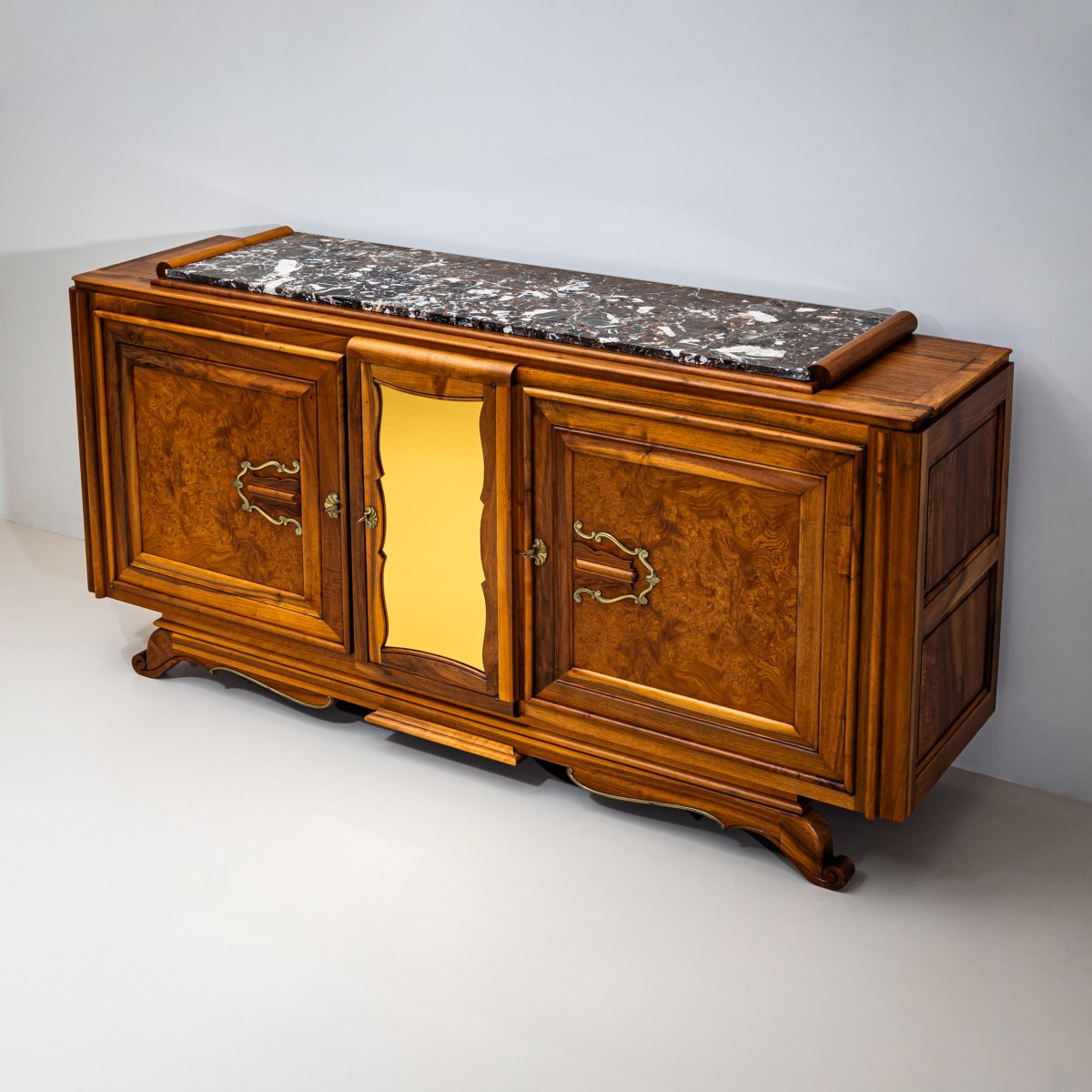 Art Deco Sideboard With Marble Top, France, 1930s-photo-7