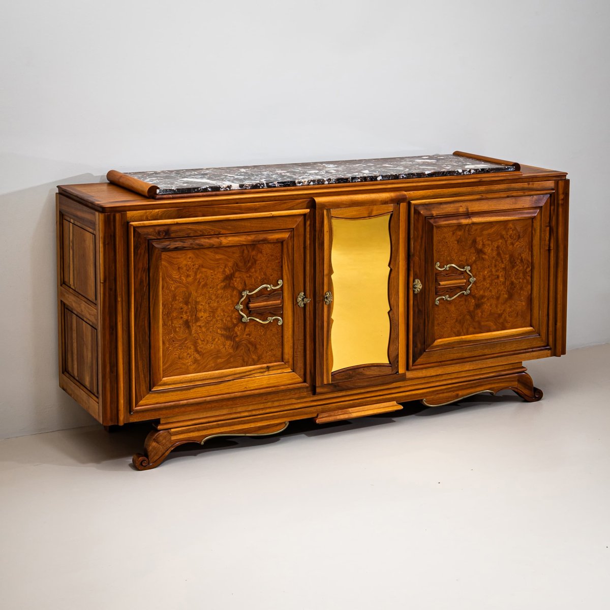 Art Deco Sideboard With Marble Top, France, 1930s-photo-8