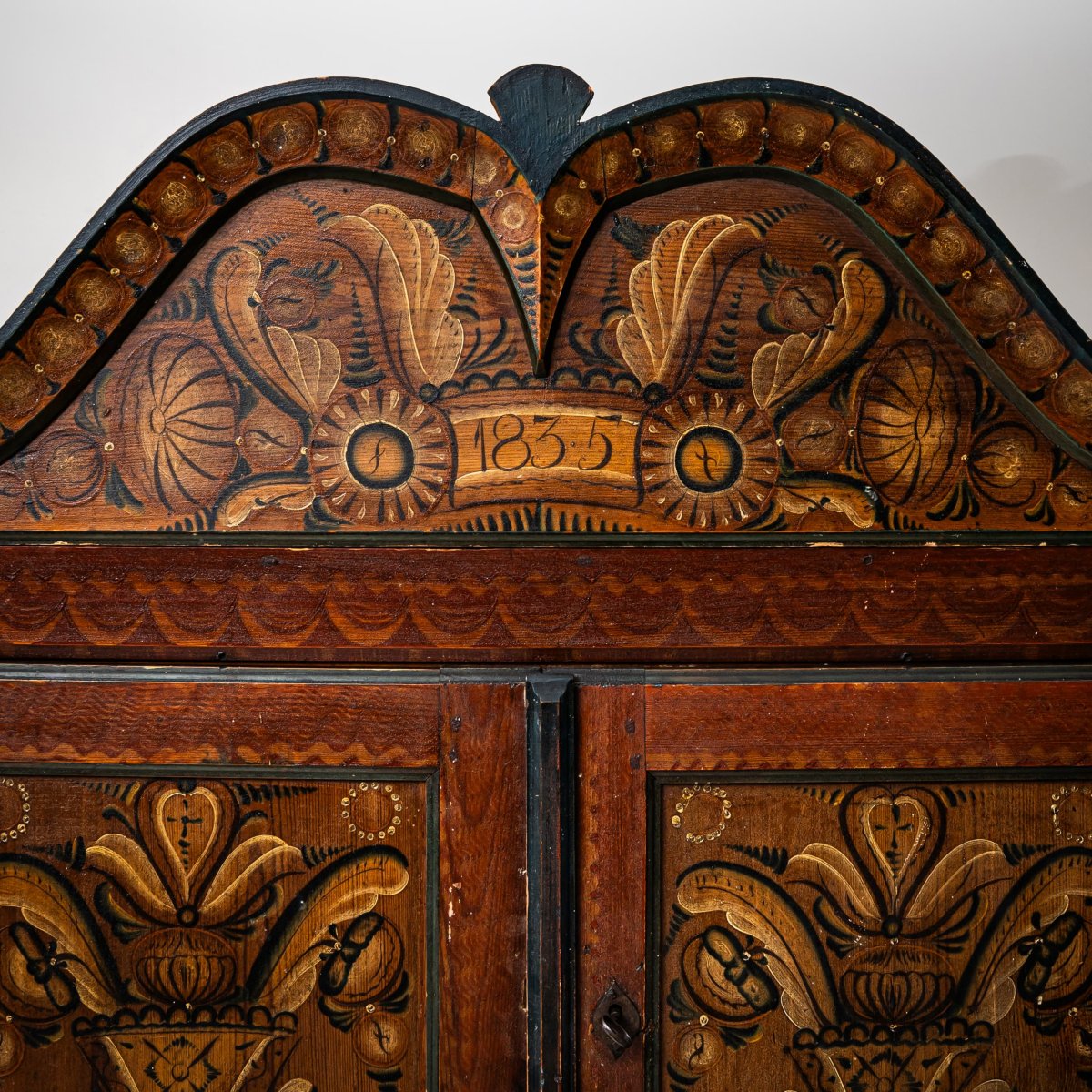 Hand-painted Folk Cabinet, Sweden, Dated 1835-photo-6