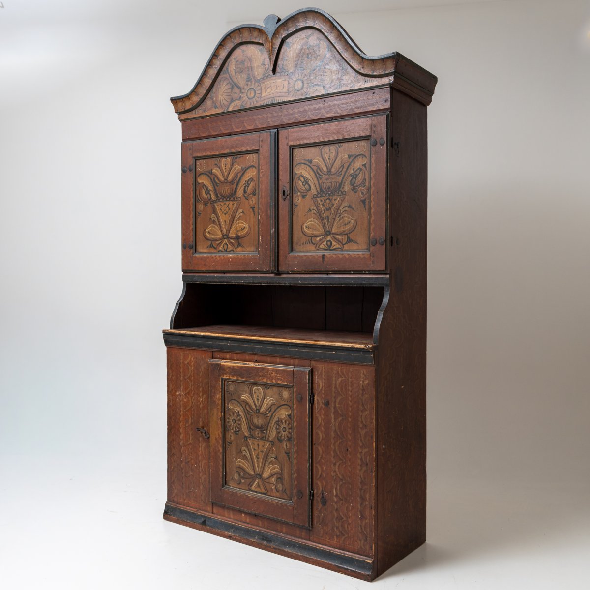 Hand-painted Folk Cabinet, Sweden, Dated 1835-photo-7
