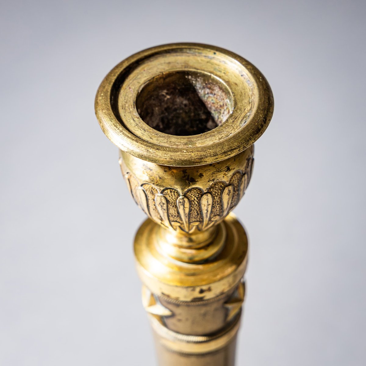 Pair Of Brass Candlesticks, France, 19th Century-photo-2