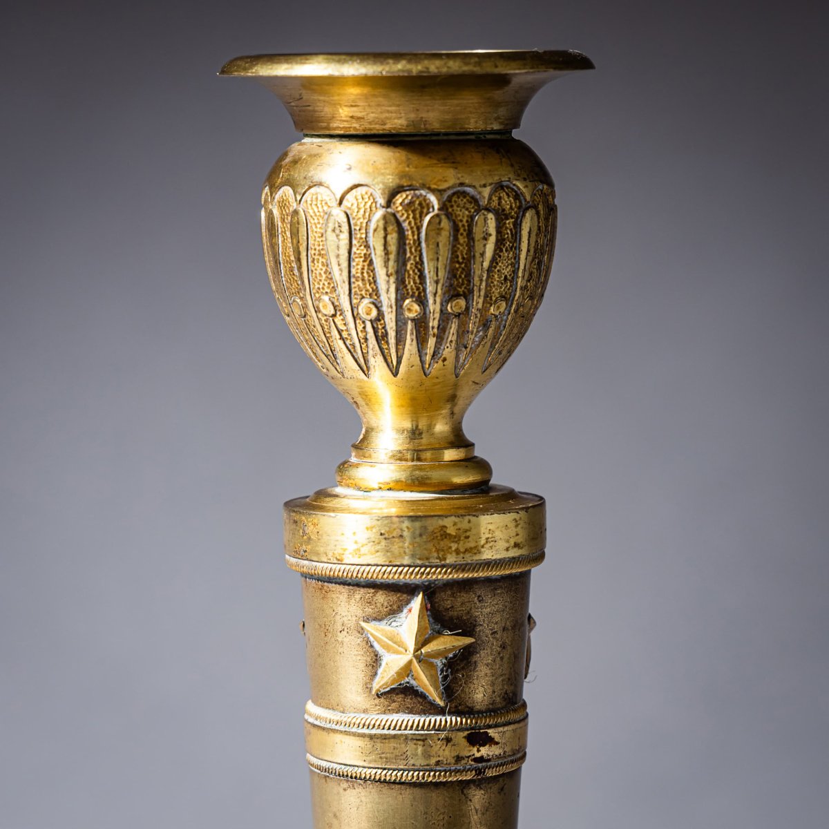 Pair Of Brass Candlesticks, France, 19th Century-photo-3