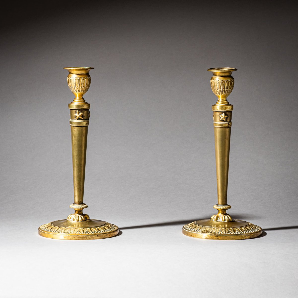 Pair Of Brass Candlesticks, France, 19th Century-photo-7