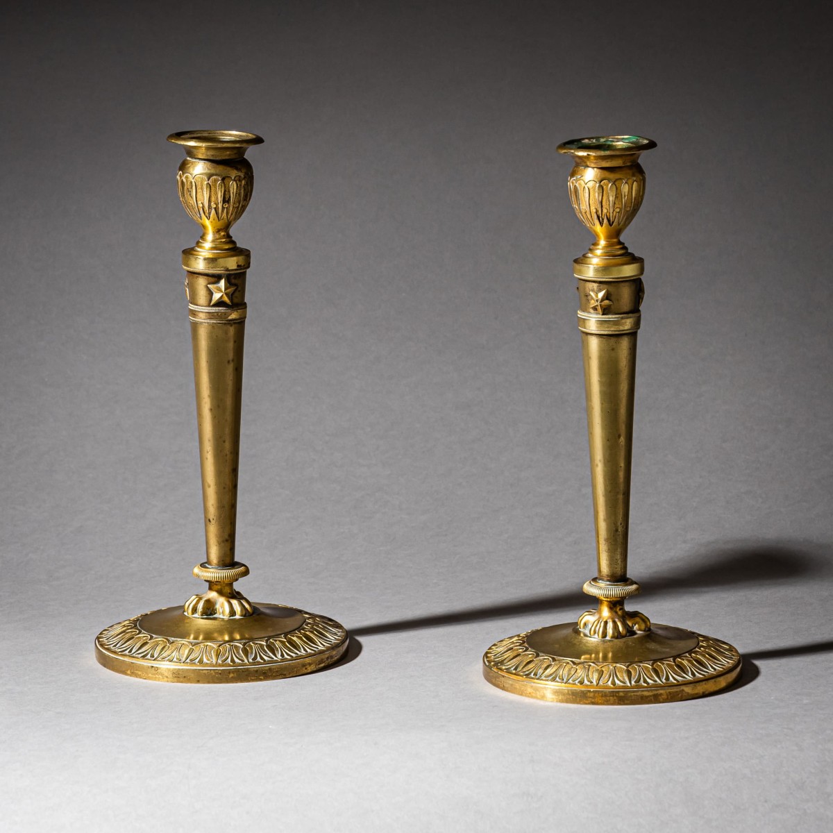 Pair Of Brass Candlesticks, France, 19th Century