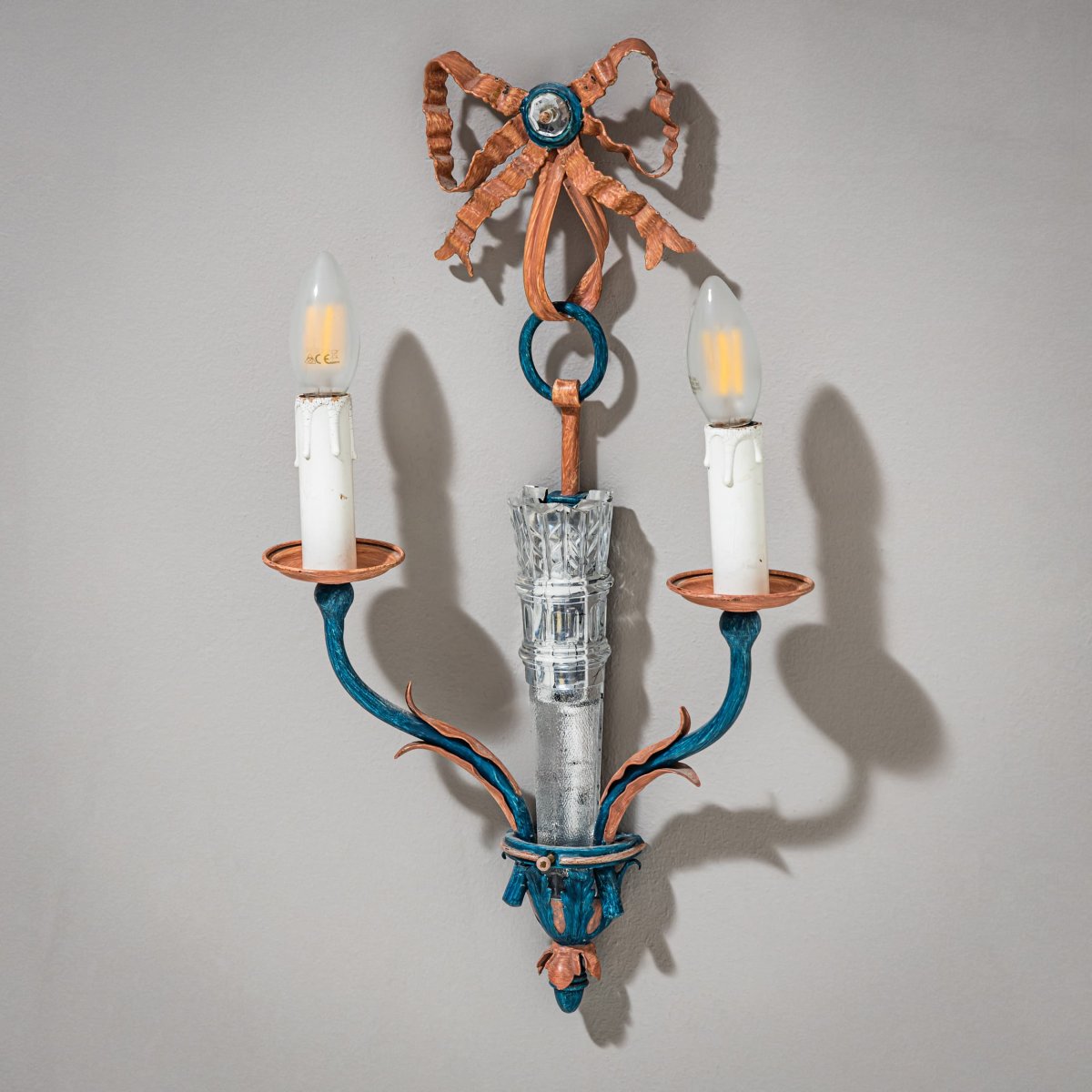Pair Of Wall Sconces With Ribbon Motif, 1990s-photo-4