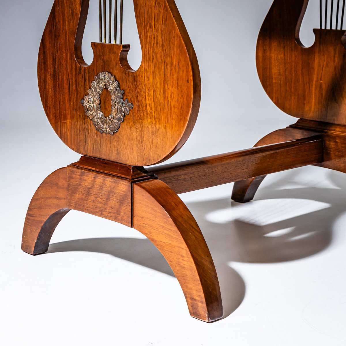 Biedermeier-style Lyre-shaped Sewing Table, Circa 1830-photo-2