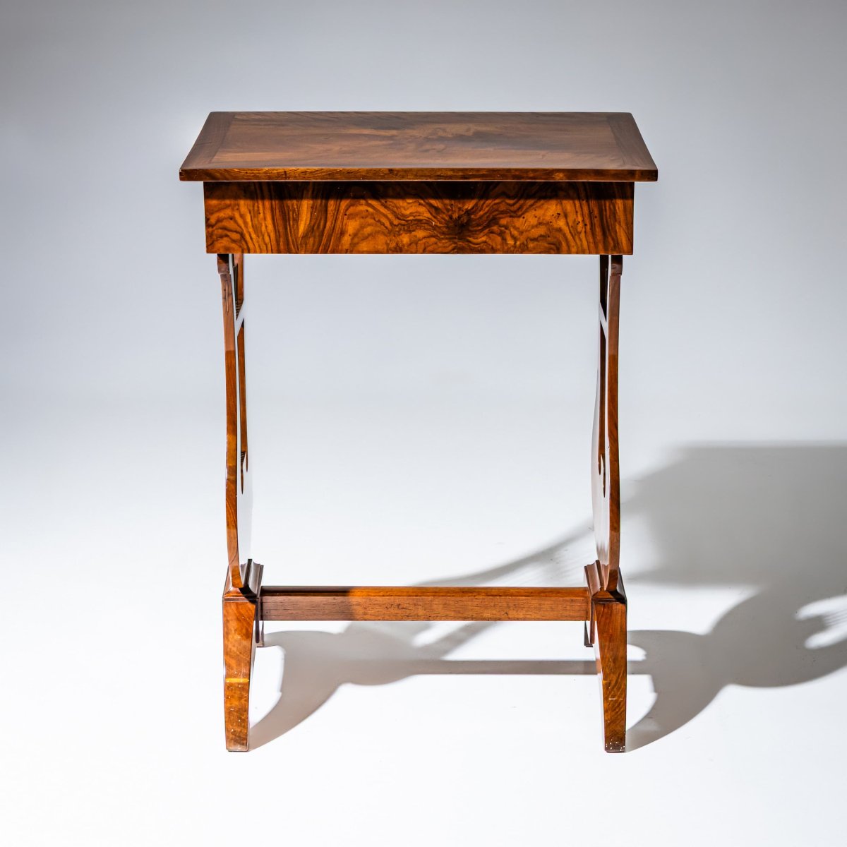 Biedermeier-style Lyre-shaped Sewing Table, Circa 1830-photo-4