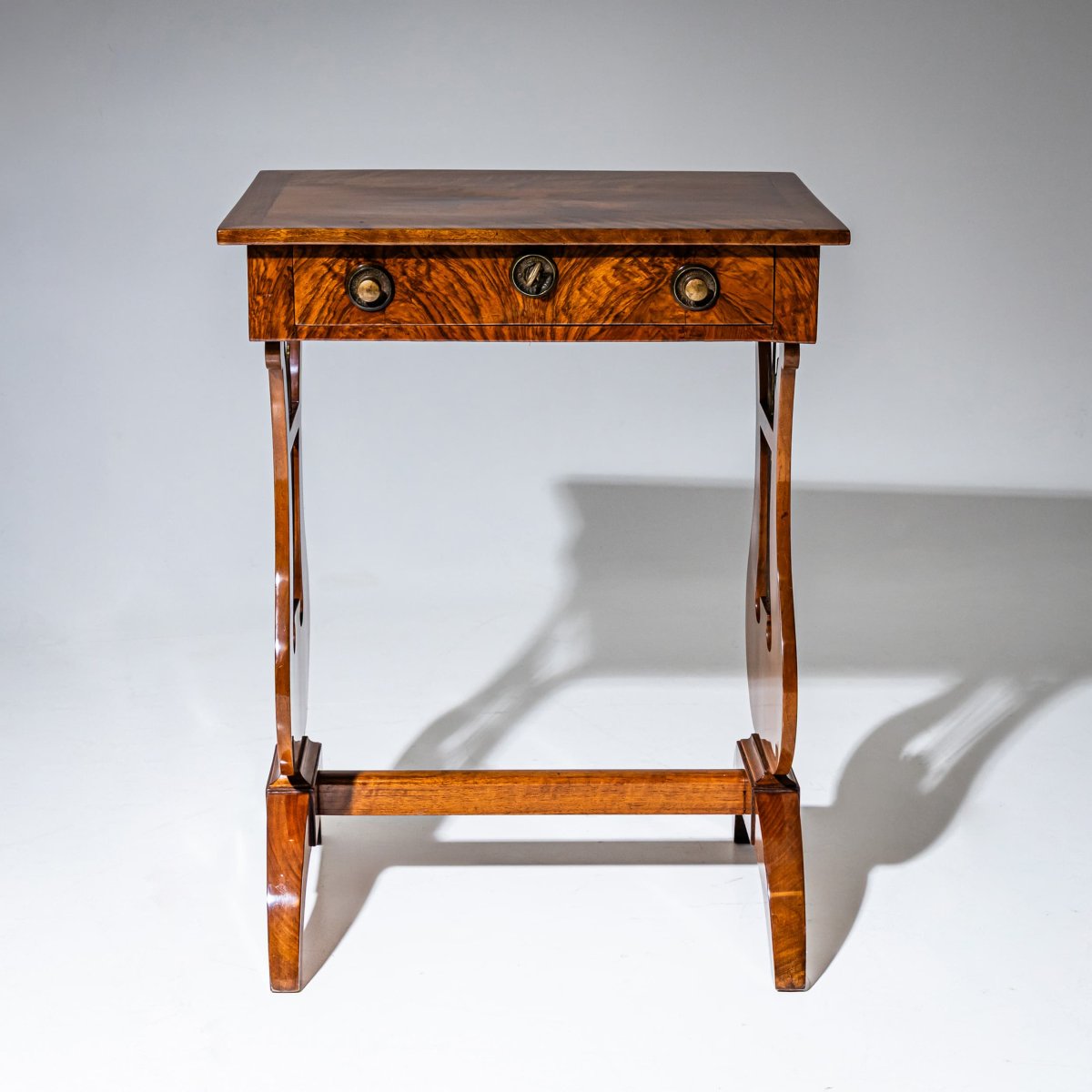 Biedermeier-style Lyre-shaped Sewing Table, Circa 1830-photo-6
