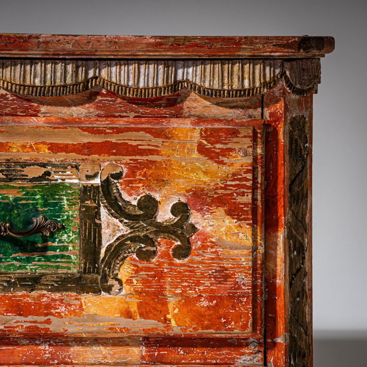 Commode peinte en rouge, Irschenberg, sud de l'Allemagne, XIXe siècle-photo-2