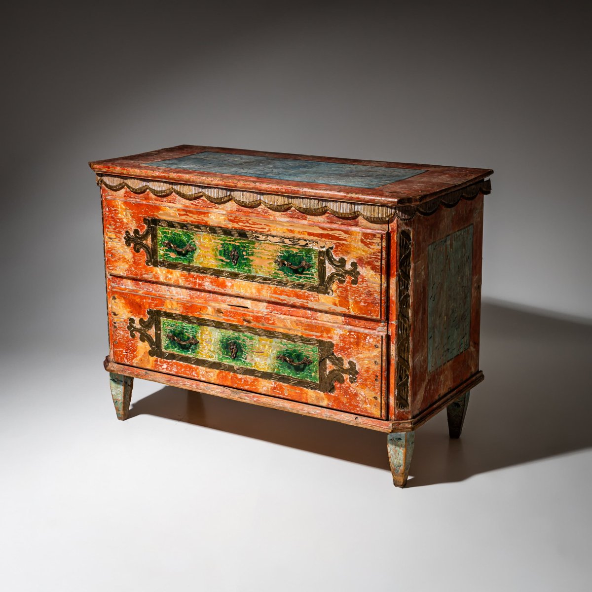 Commode peinte en rouge, Irschenberg, sud de l'Allemagne, XIXe siècle-photo-5