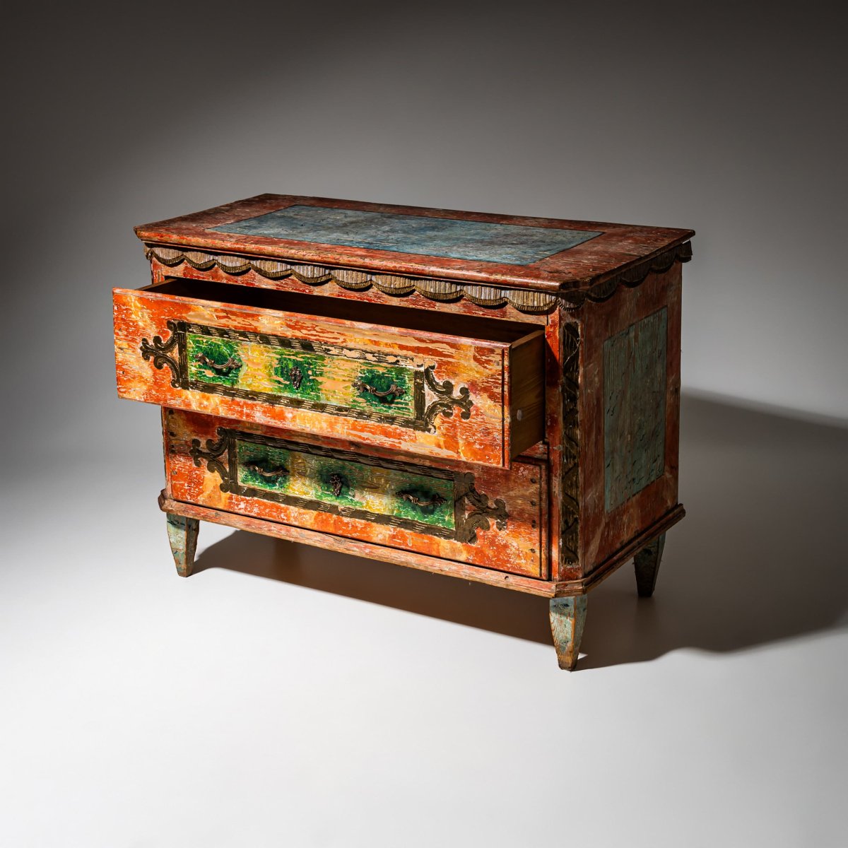 Commode peinte en rouge, Irschenberg, sud de l'Allemagne, XIXe siècle-photo-6